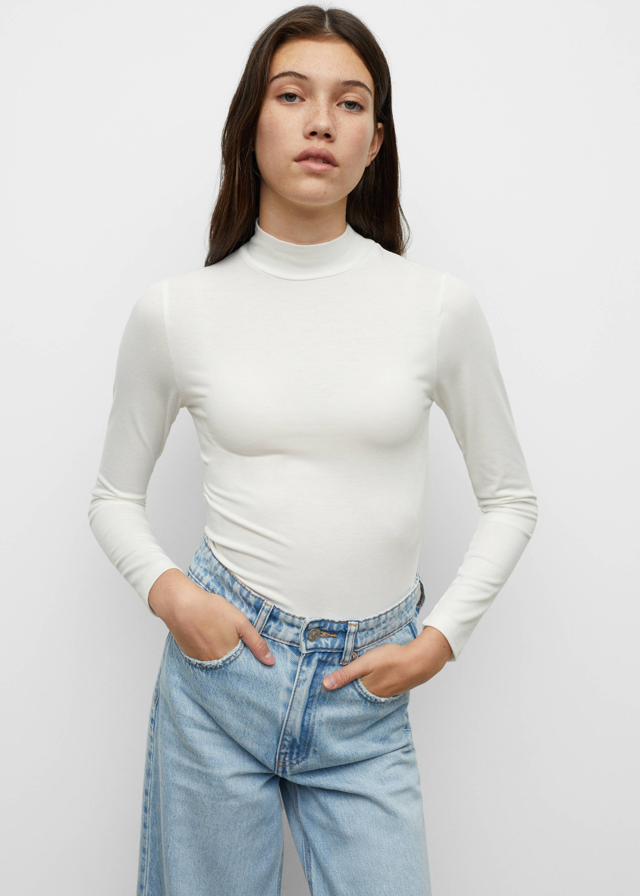 Samarreta màniga llarga slim fit - Pla mig