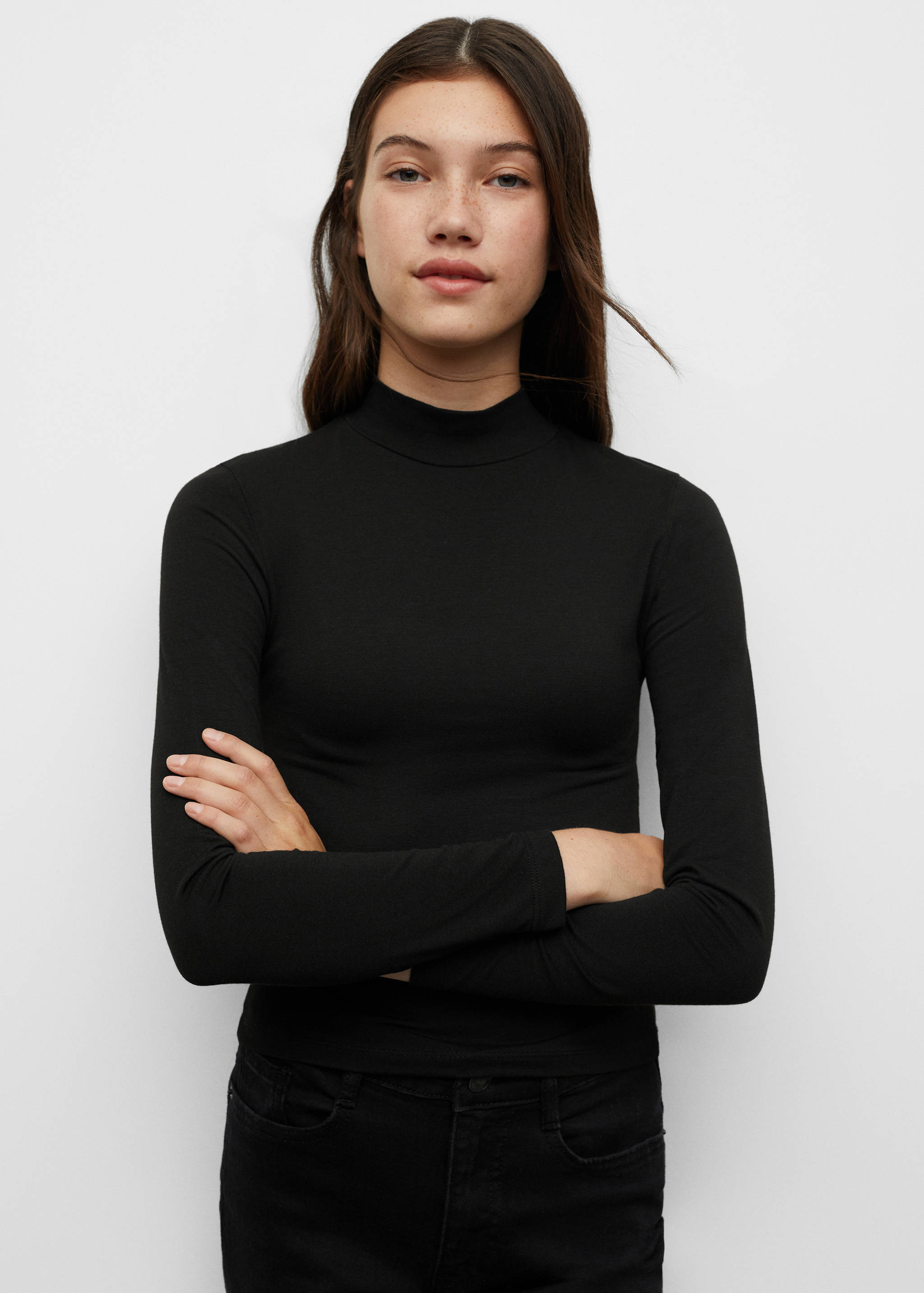 Samarreta màniga llarga slim fit - Pla mig