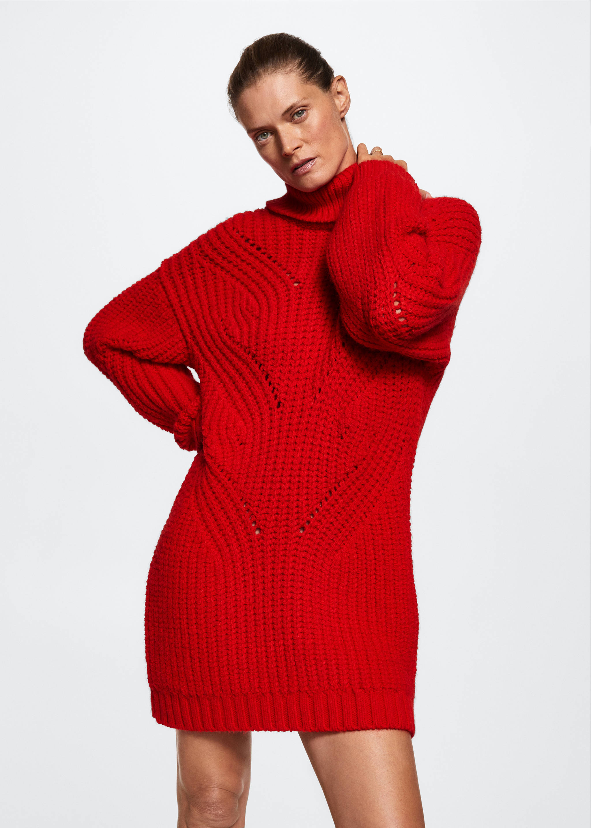 Knitted turtleneck dress - Medium plane