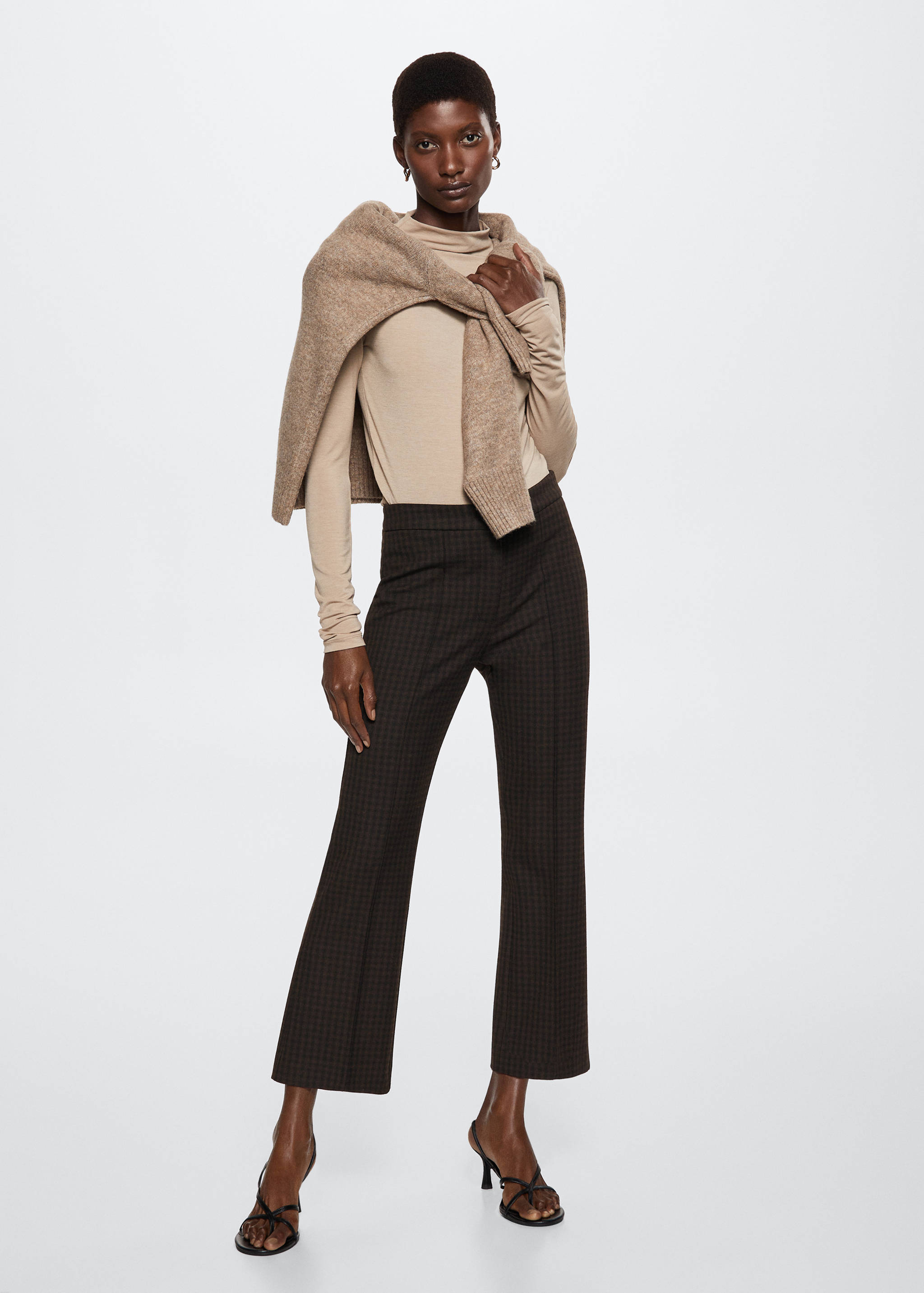 Kick flared check trousers - General plane