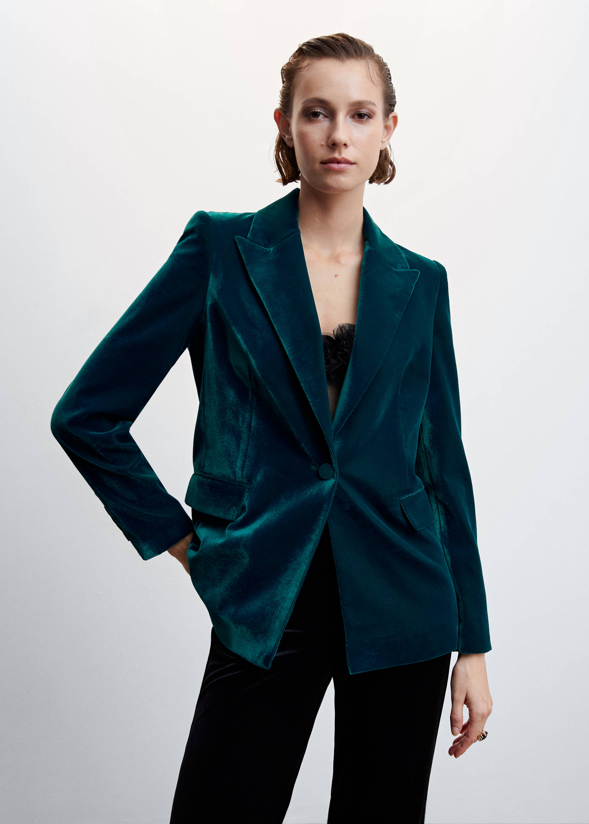 Velvet suit blazer - Medium plane