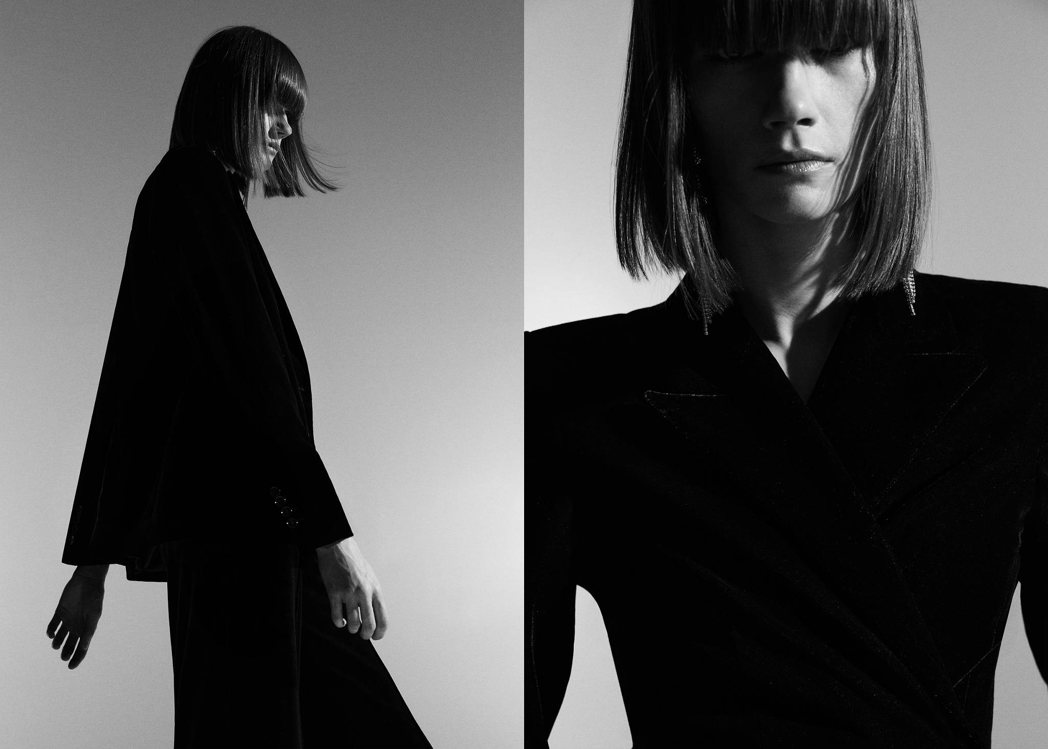 Velvet suit blazer - Panoramic plane