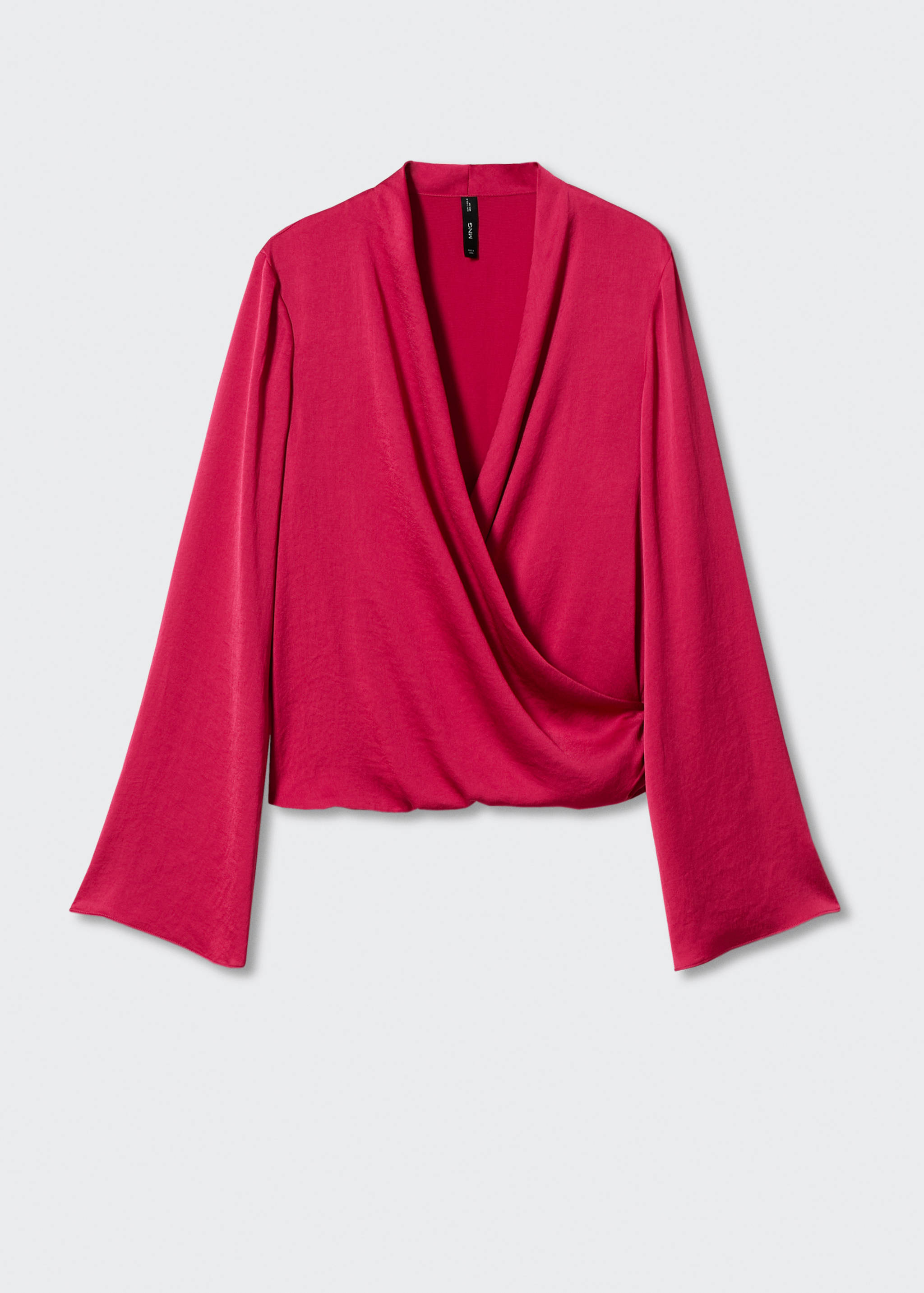 Satinierte Bluse mit gekreuztem Kragen - Artikel ohne Model