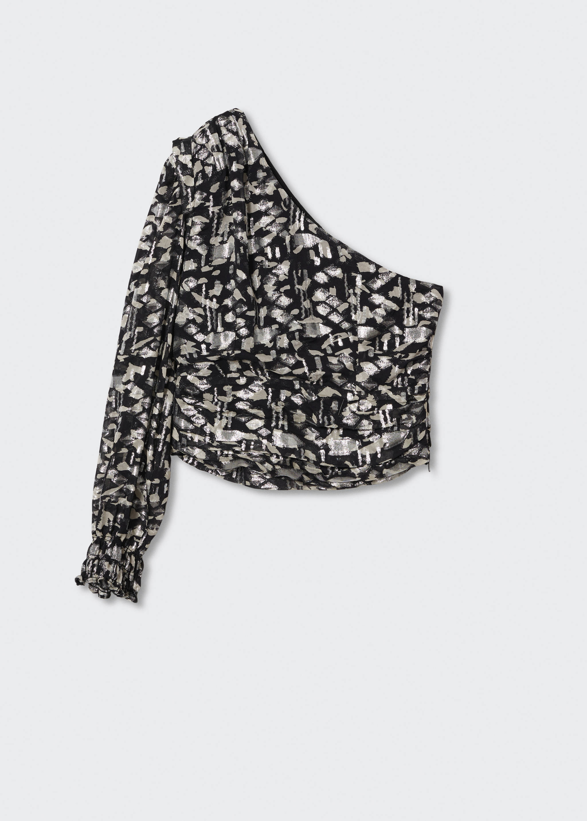Asymmetrische Bluse mit Glanzdetail - Artikel ohne Model