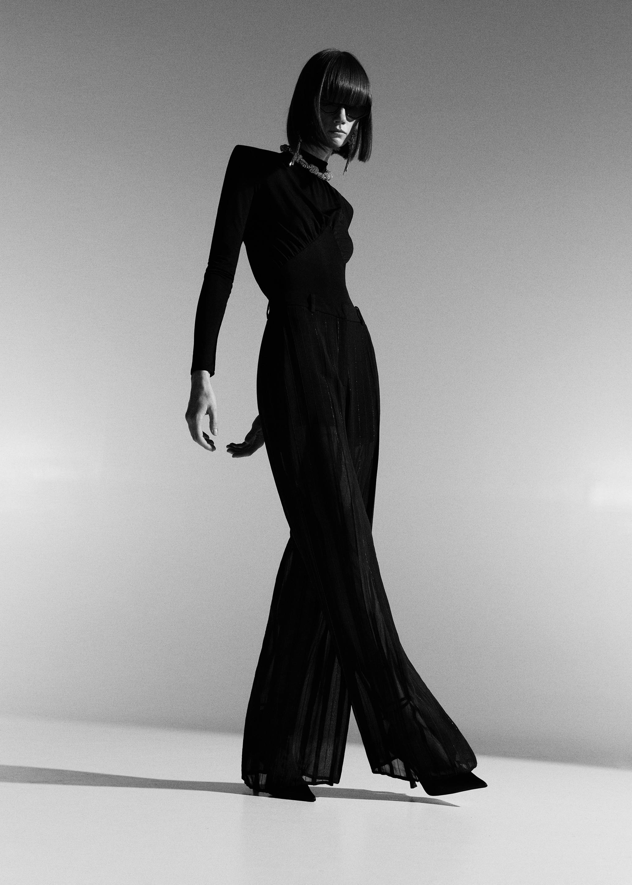 Semi-transparent pinstripe trousers - Details of the article 6