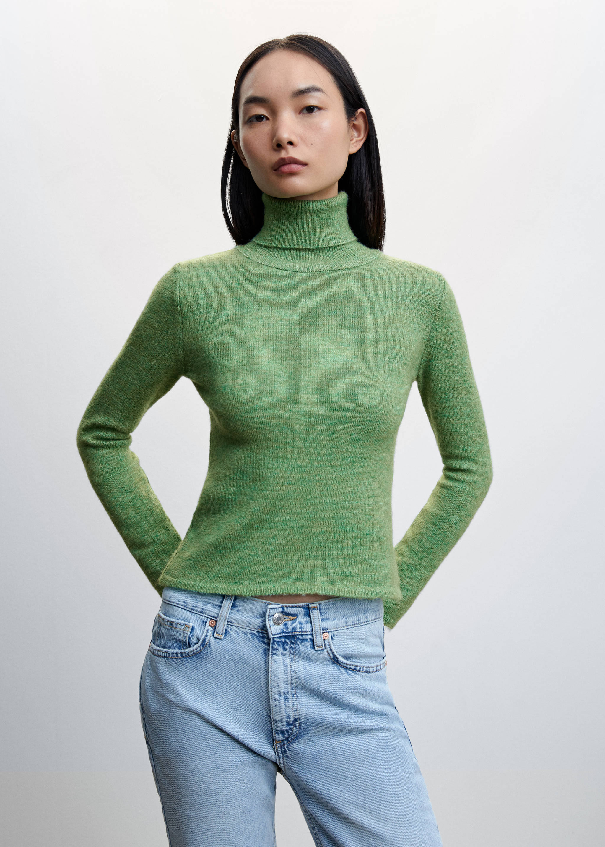 Jersey punto cuello vuelto - Plano medio