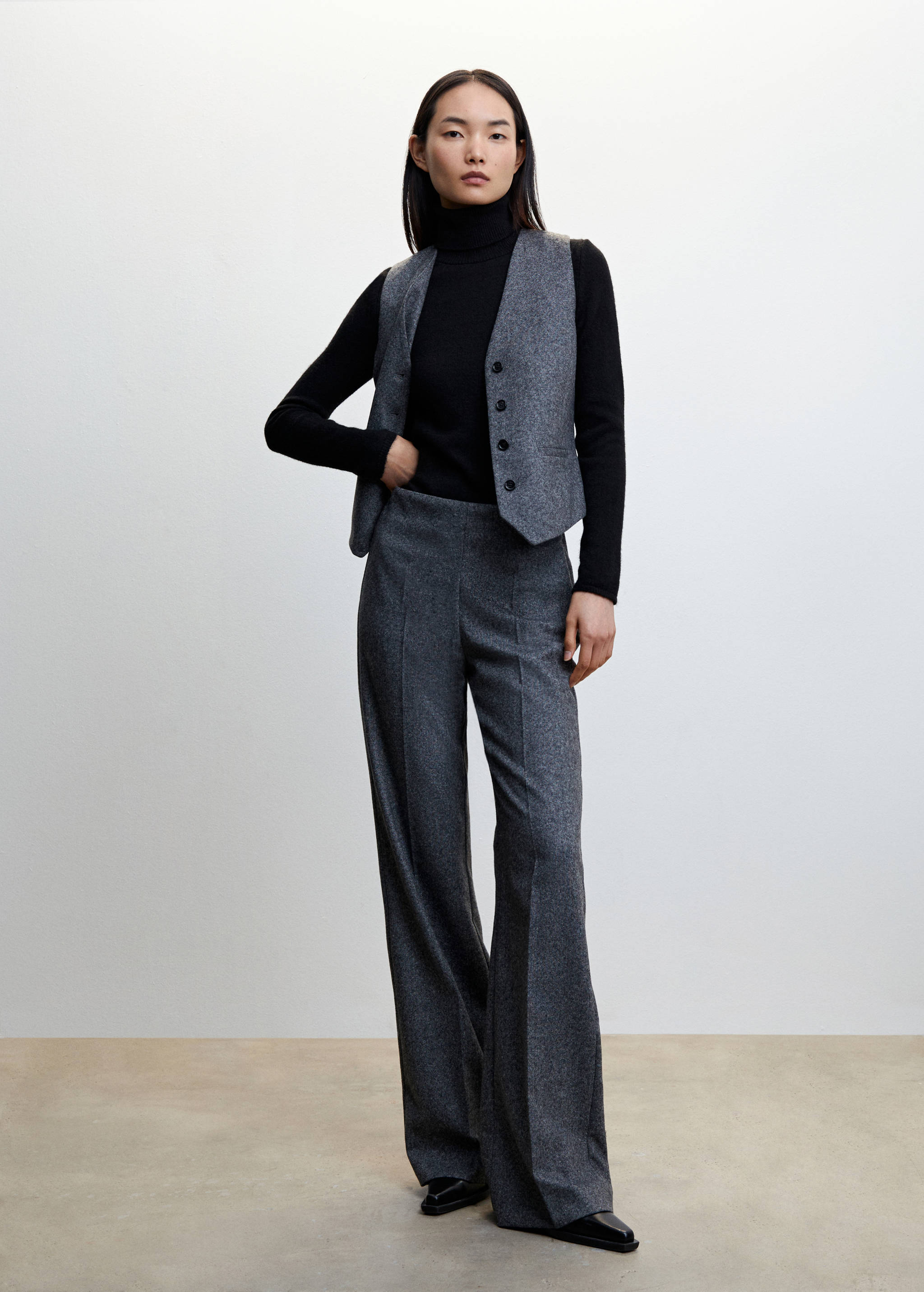 Jersey punto cuello vuelto - Plano general