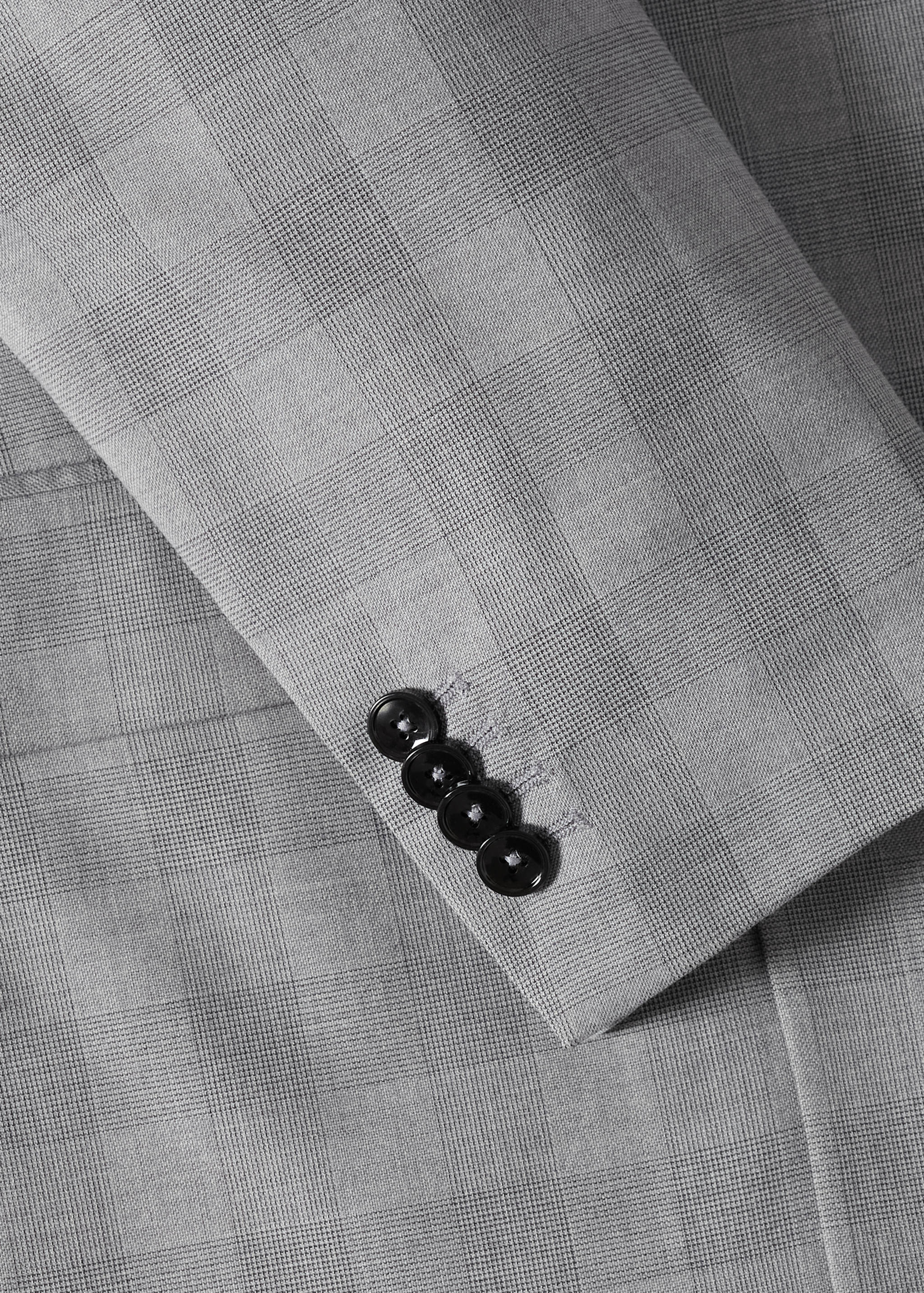 Slim fit checked double breasted suit blazer - Details of the article 7