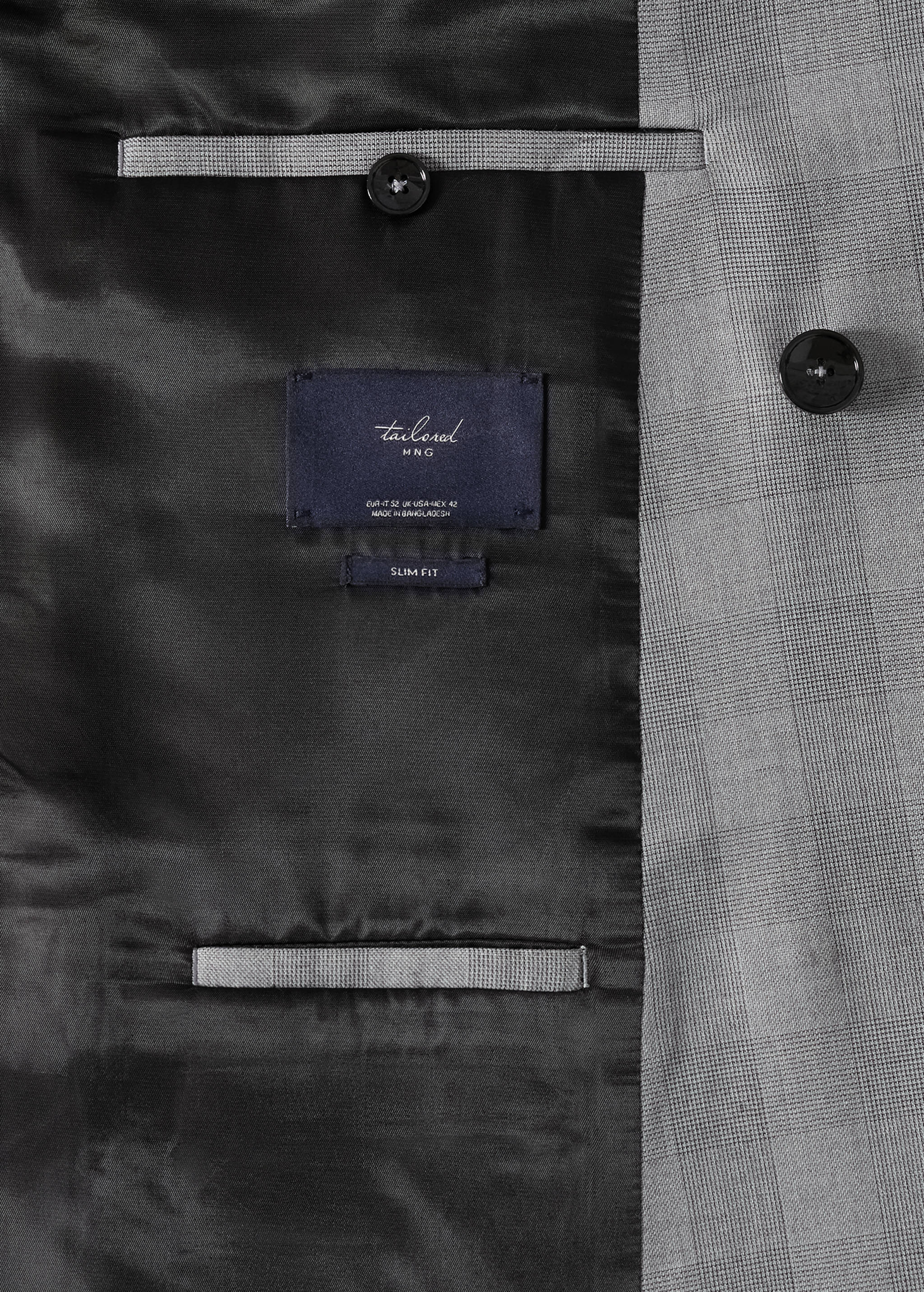 Slim fit checked double breasted suit blazer - Details of the article 8