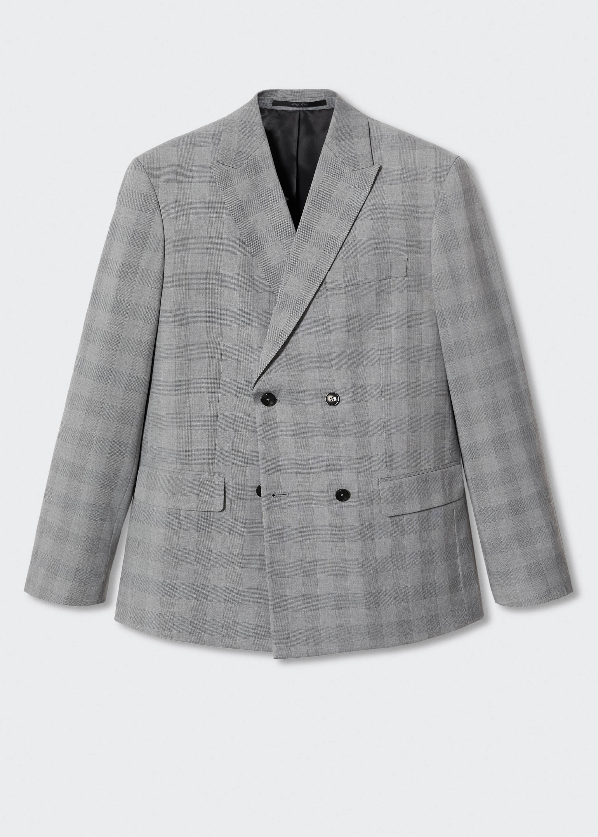 Slim fit checked double breasted suit blazer - Article without model