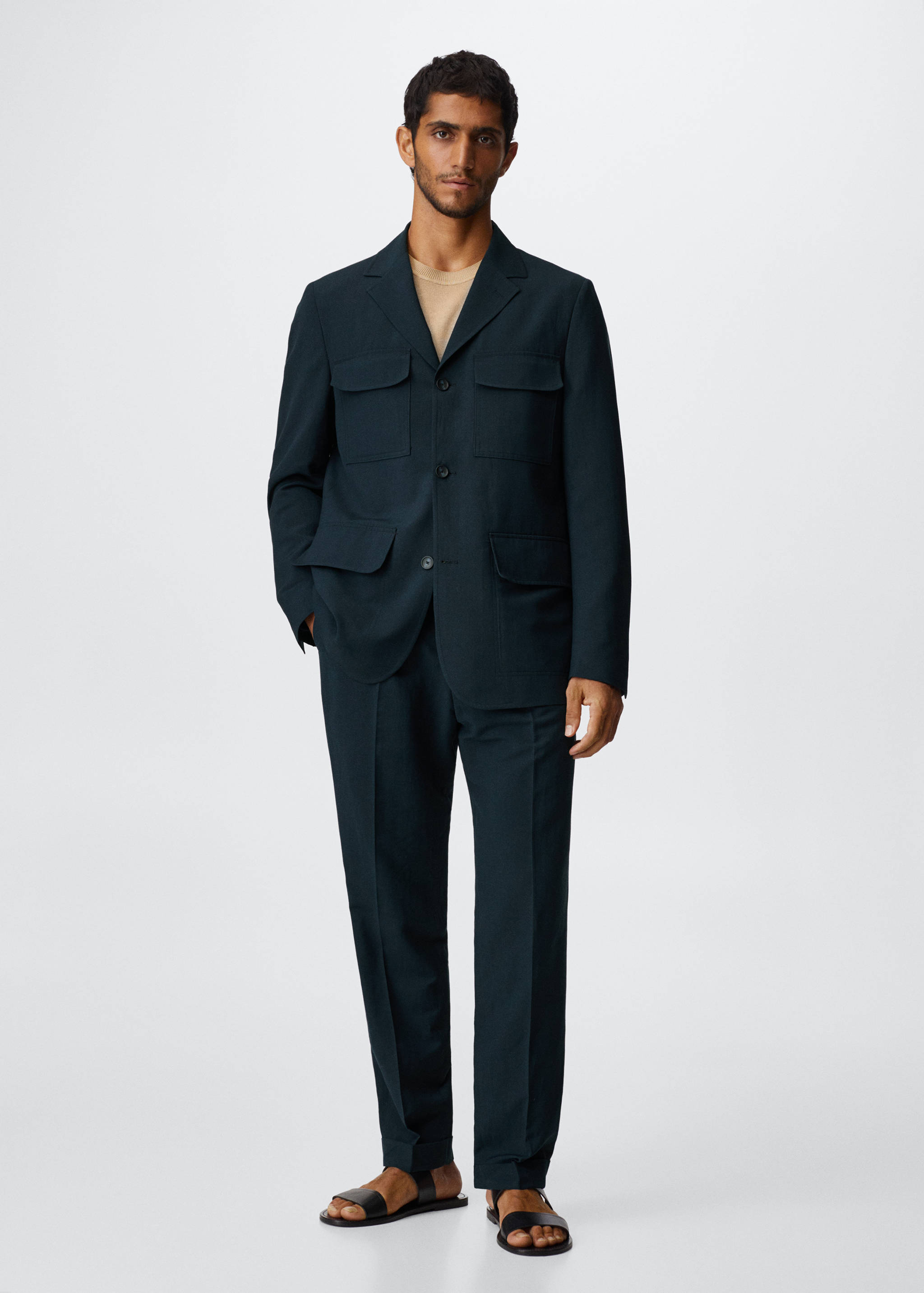 Americana lino bolsillos - Plano general