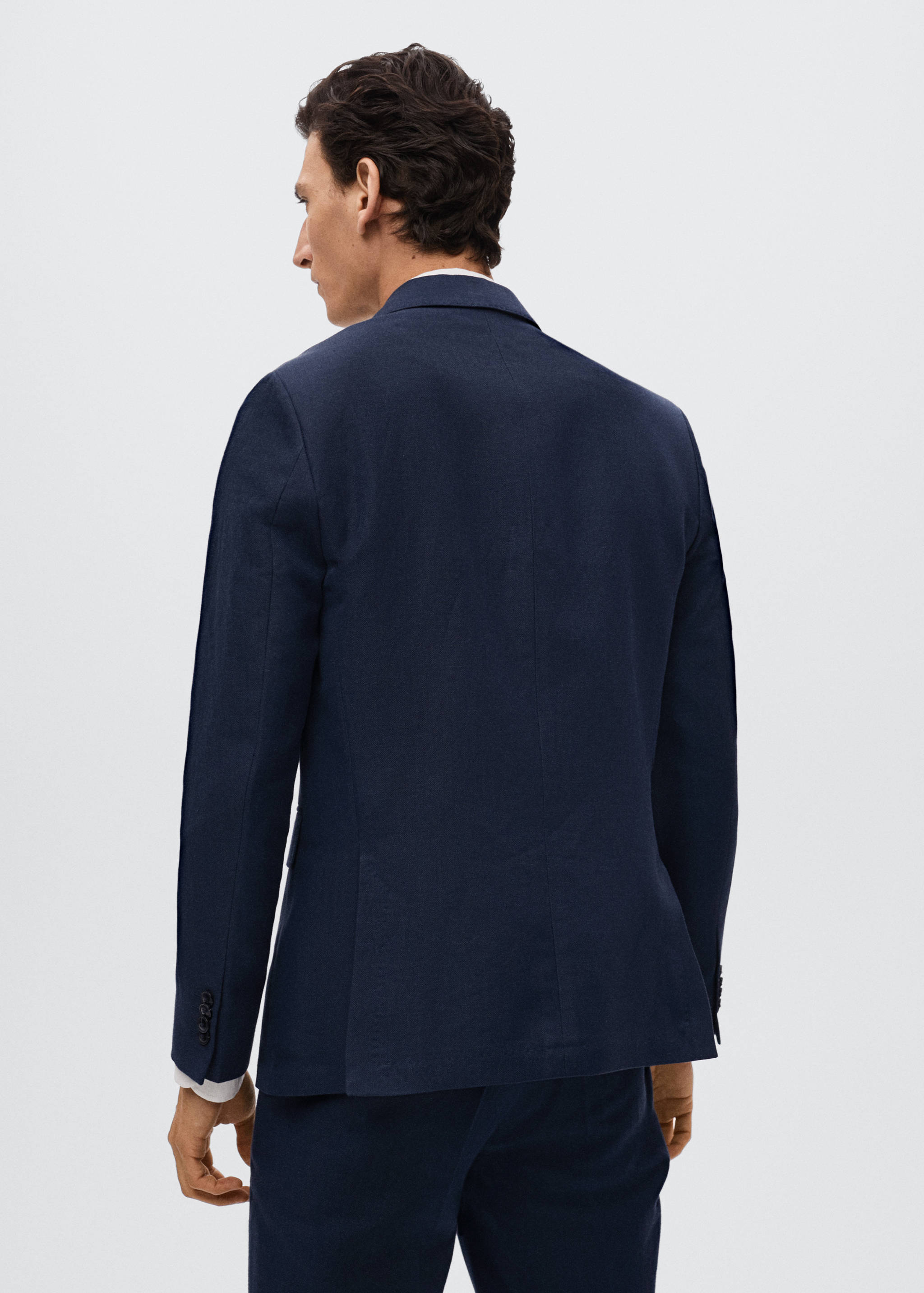 Slim fit linen suit blazer - Reverse of the article