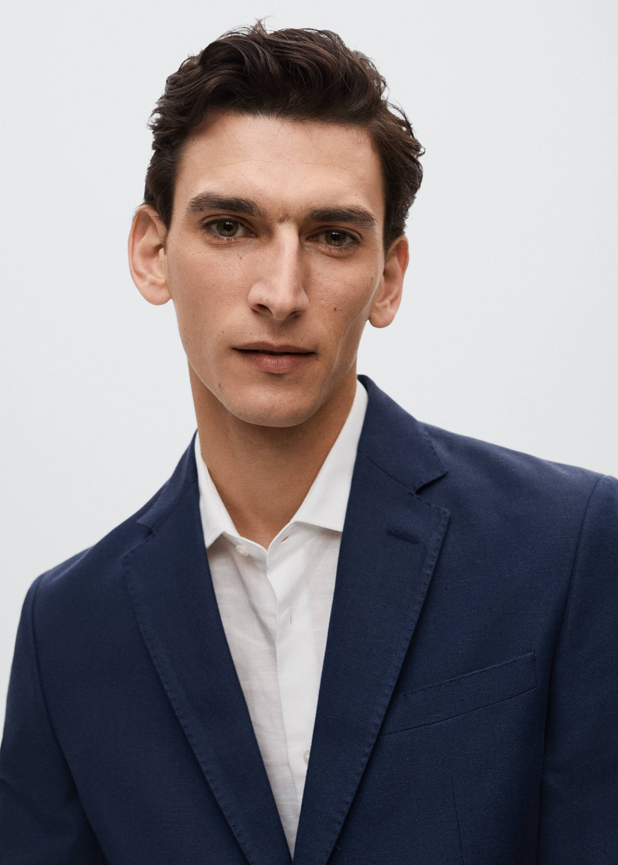 Slim fit linen suit blazer - Details of the article 1