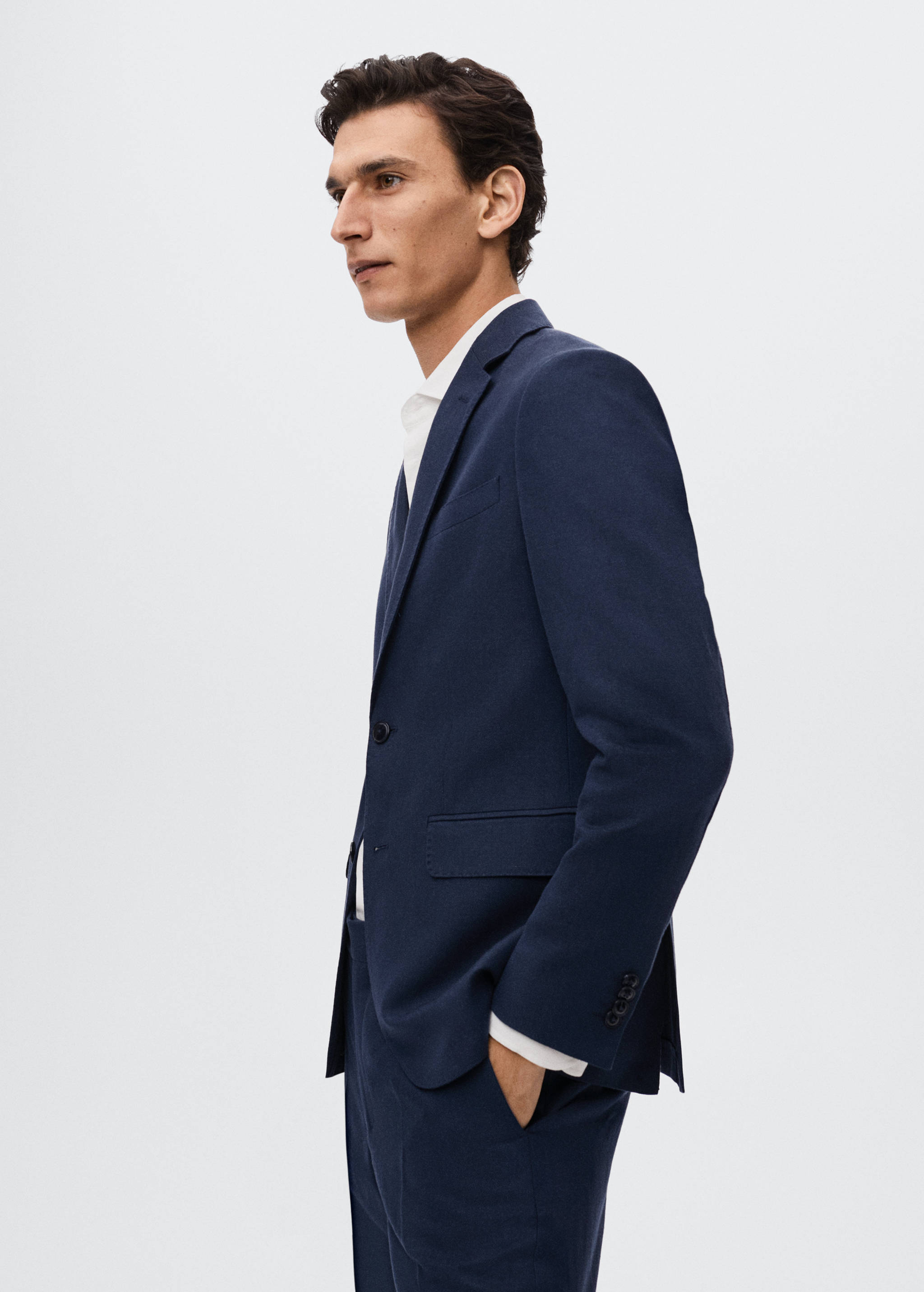 Slim fit linen suit blazer - Details of the article 2