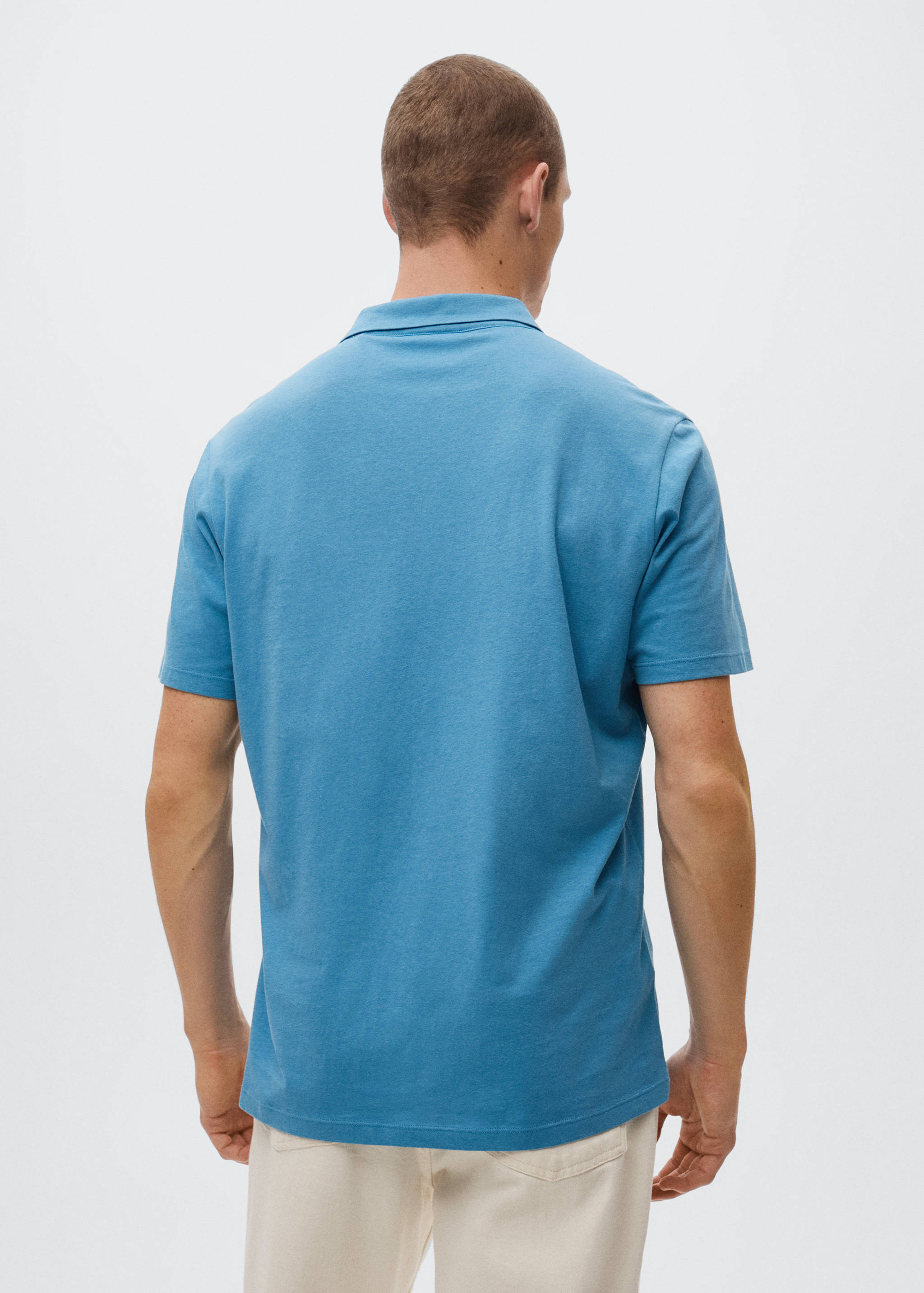 Lightweight cotton polo shirt - Reverse of the article