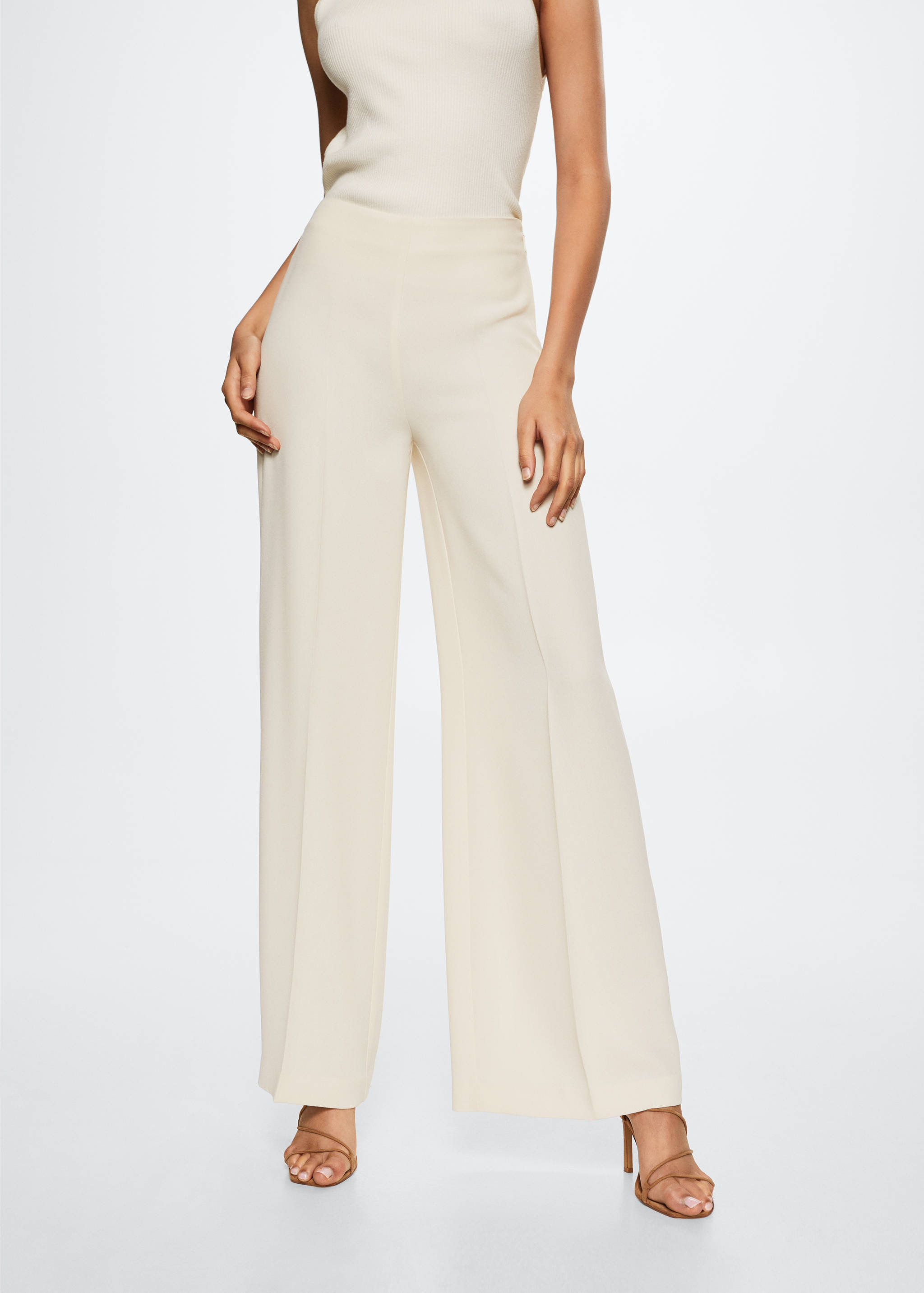 High-waist palazzo trousers - Medium plane