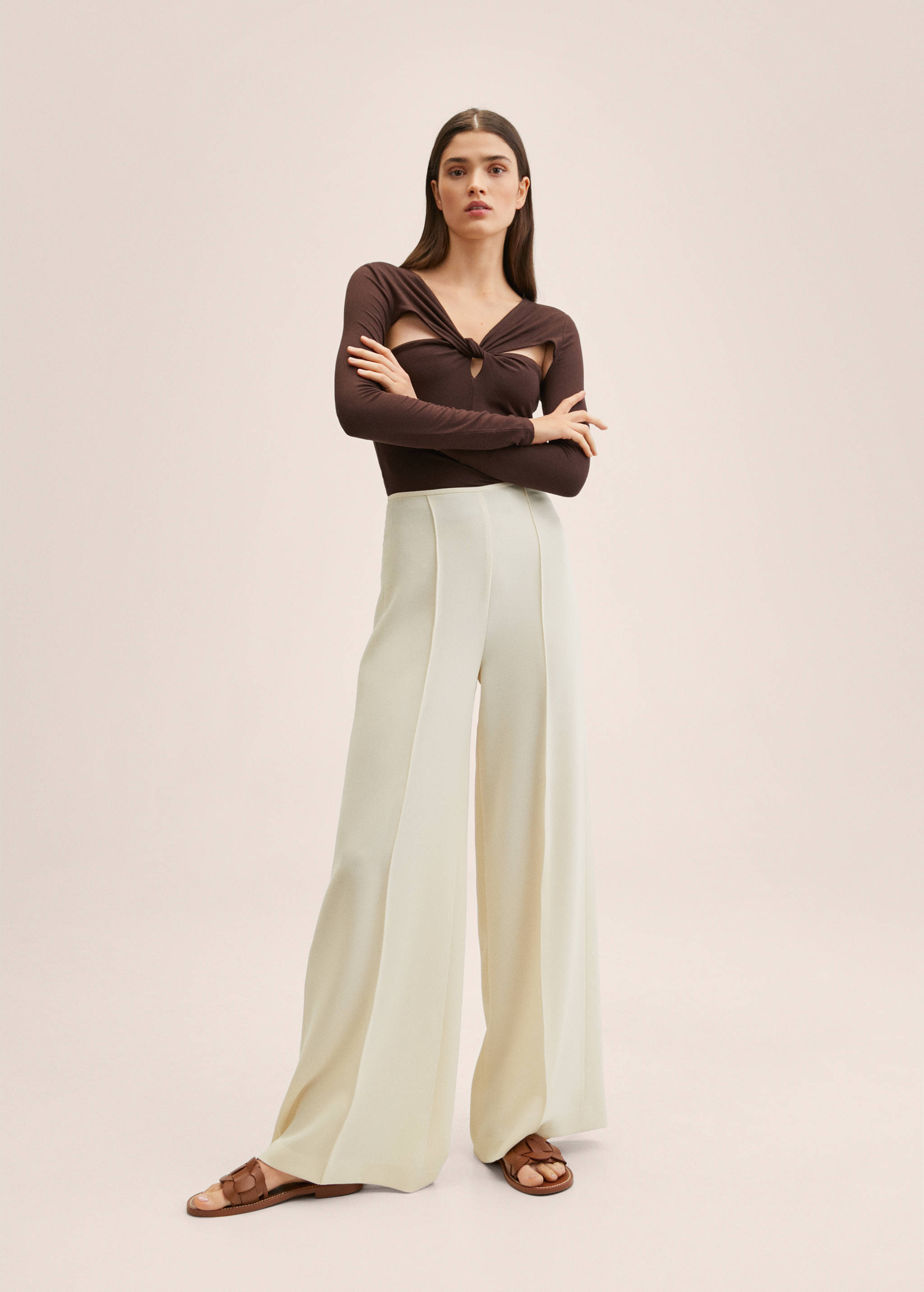 High-waist palazzo trousers - General plane