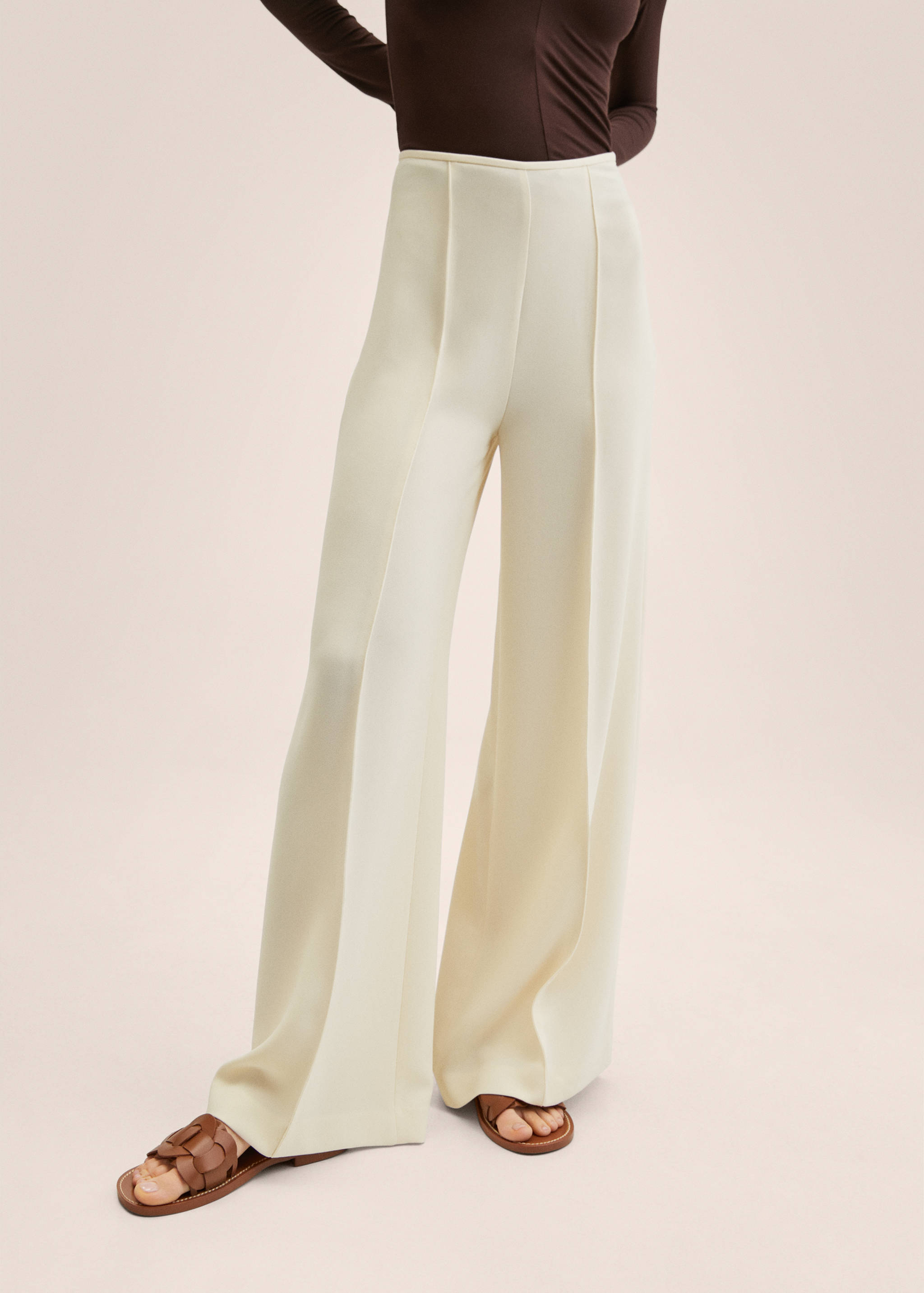 High-waist palazzo trousers - Medium plane