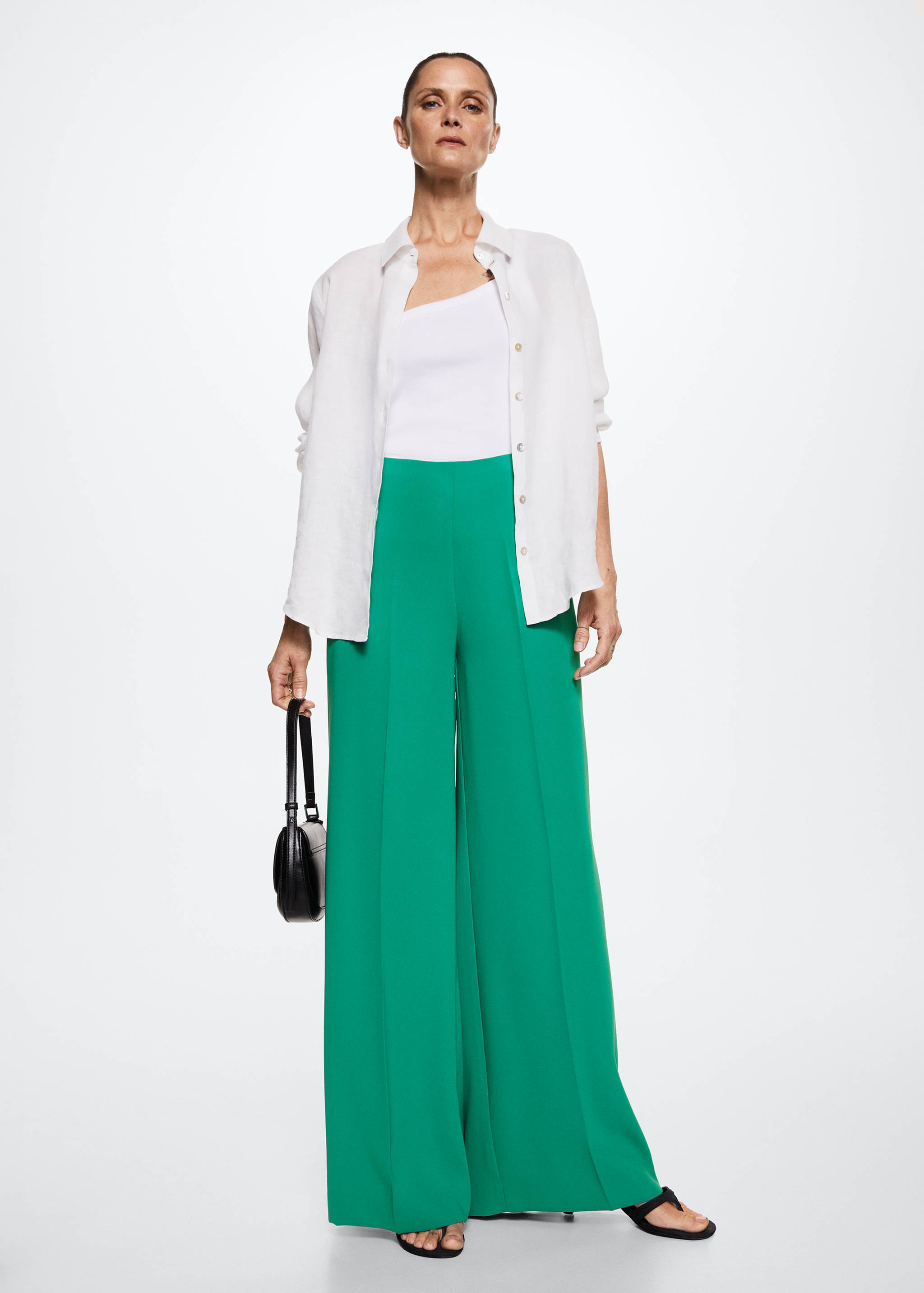 High-waist palazzo trousers - General plane