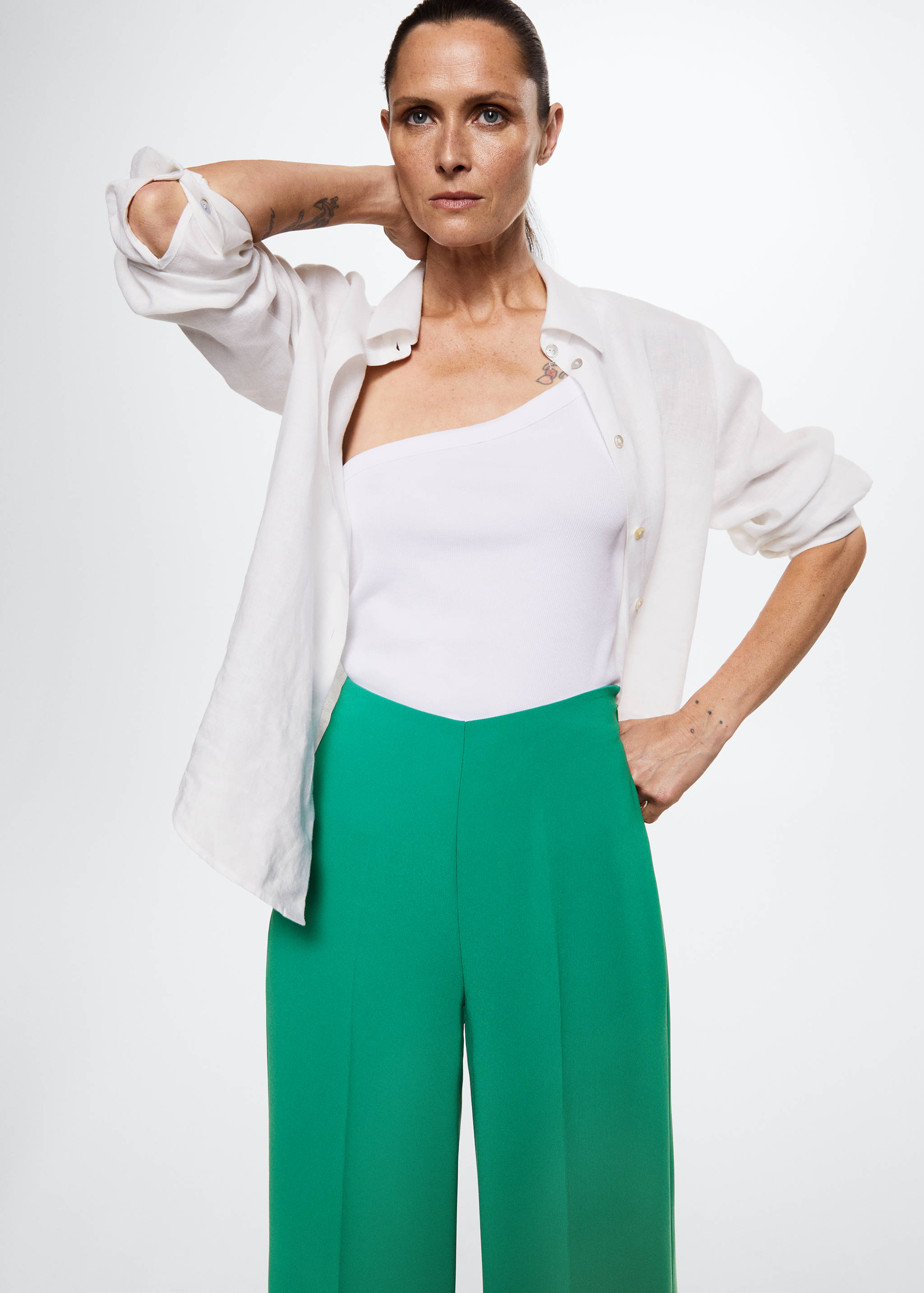 High-waist palazzo trousers - Details of the article 1