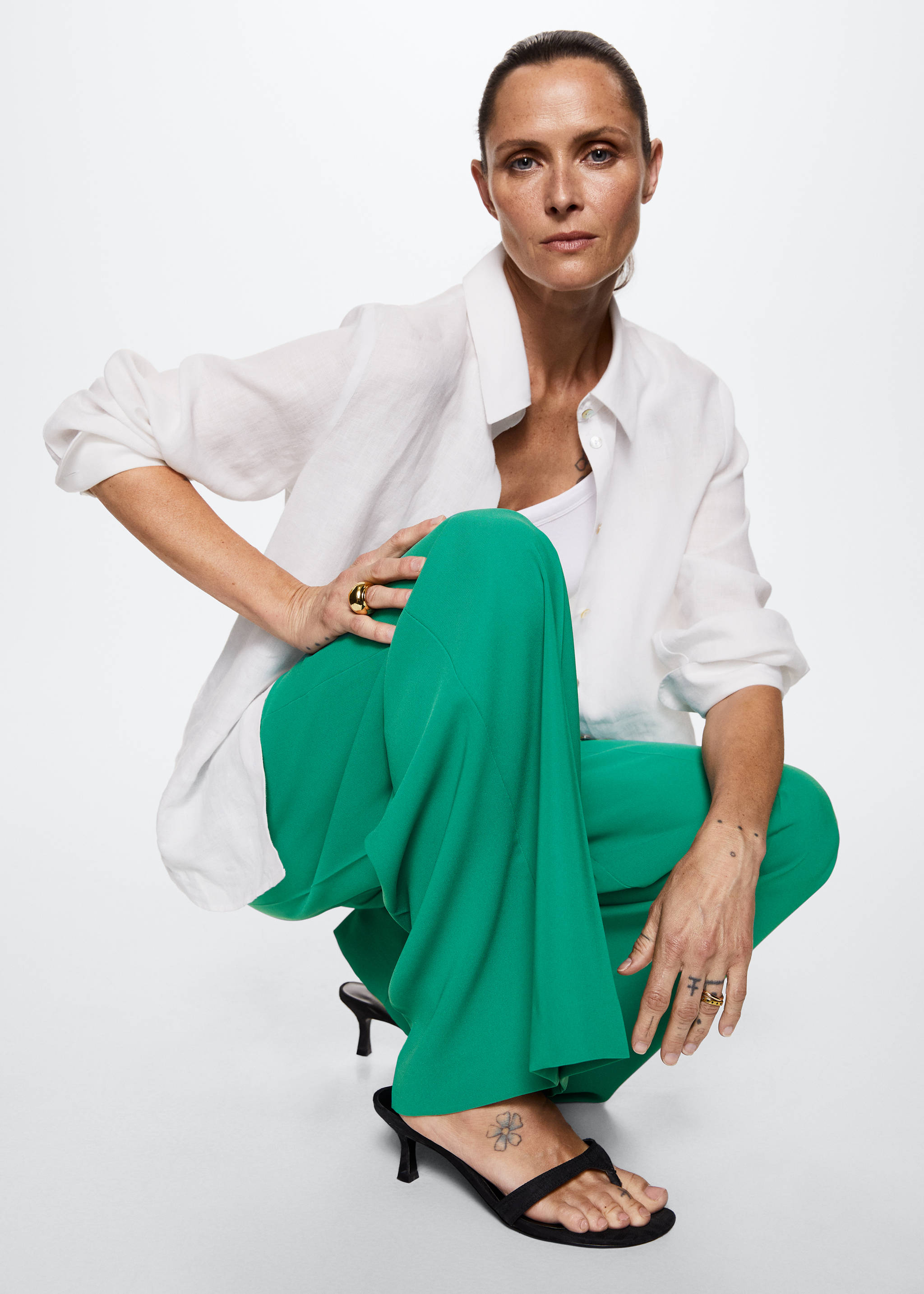 High-waist palazzo trousers - Details of the article 2