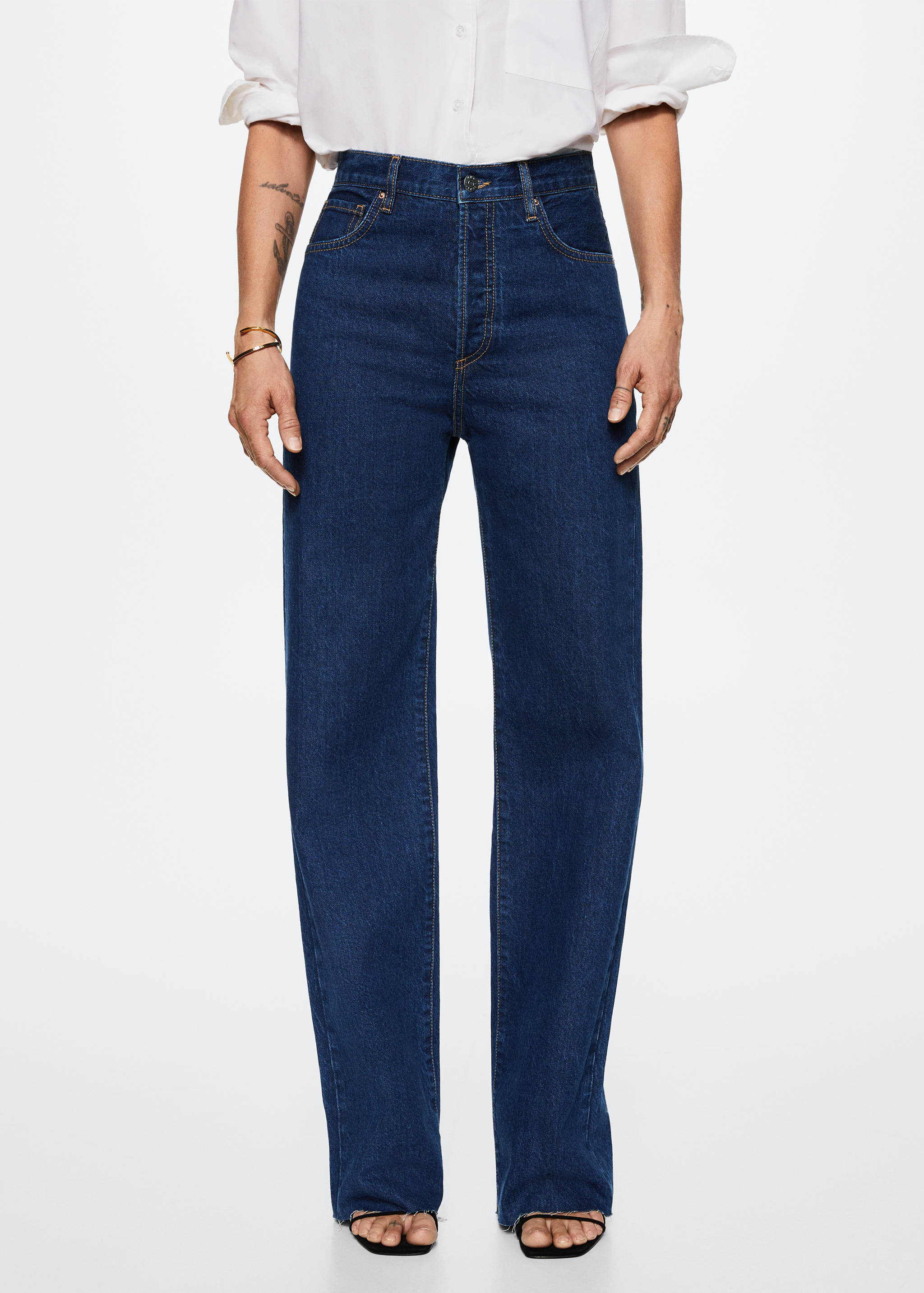 High-waisted wideleg jeans - Medium plane