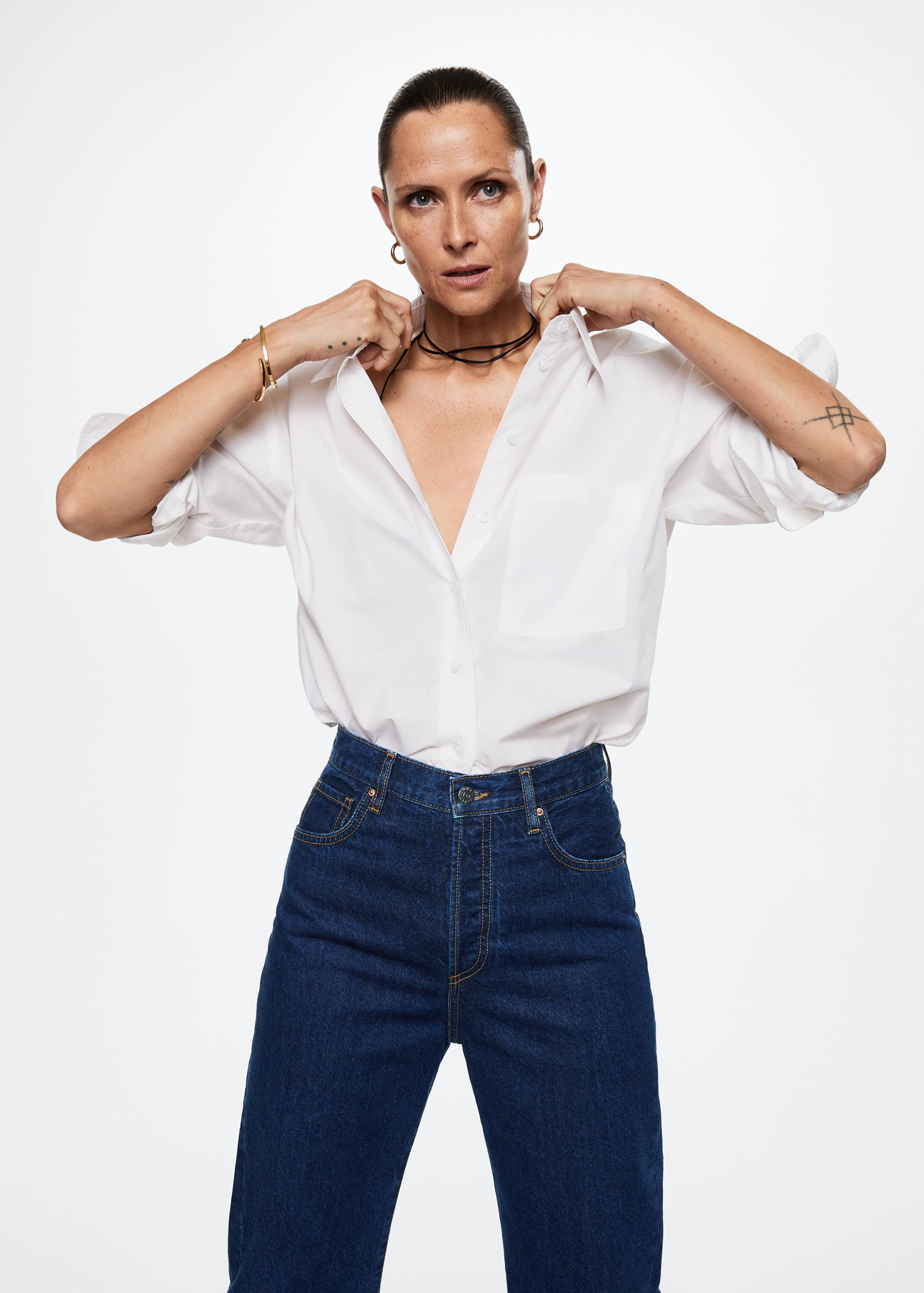 High-waisted wideleg jeans - Details of the article 1