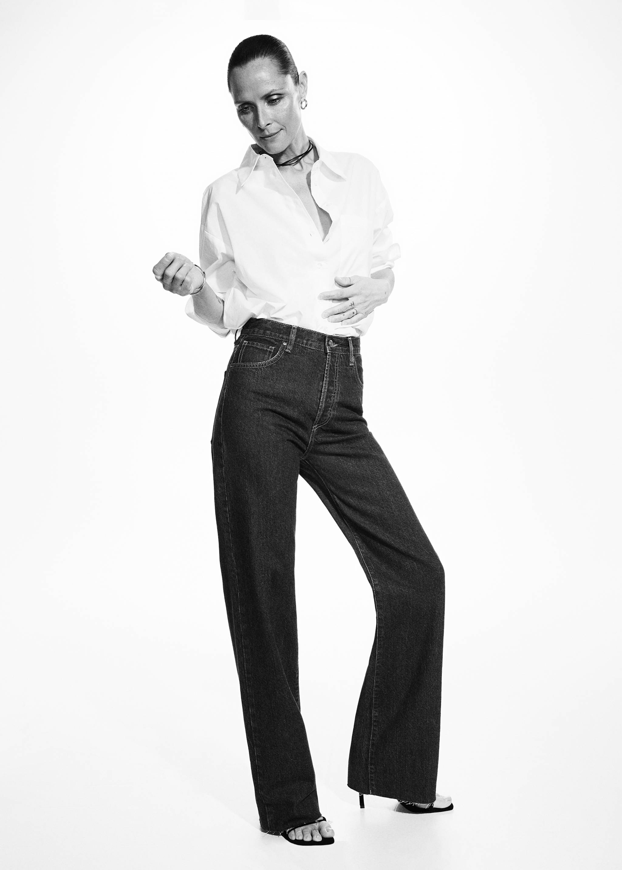 High-waisted wideleg jeans - Details of the article 3