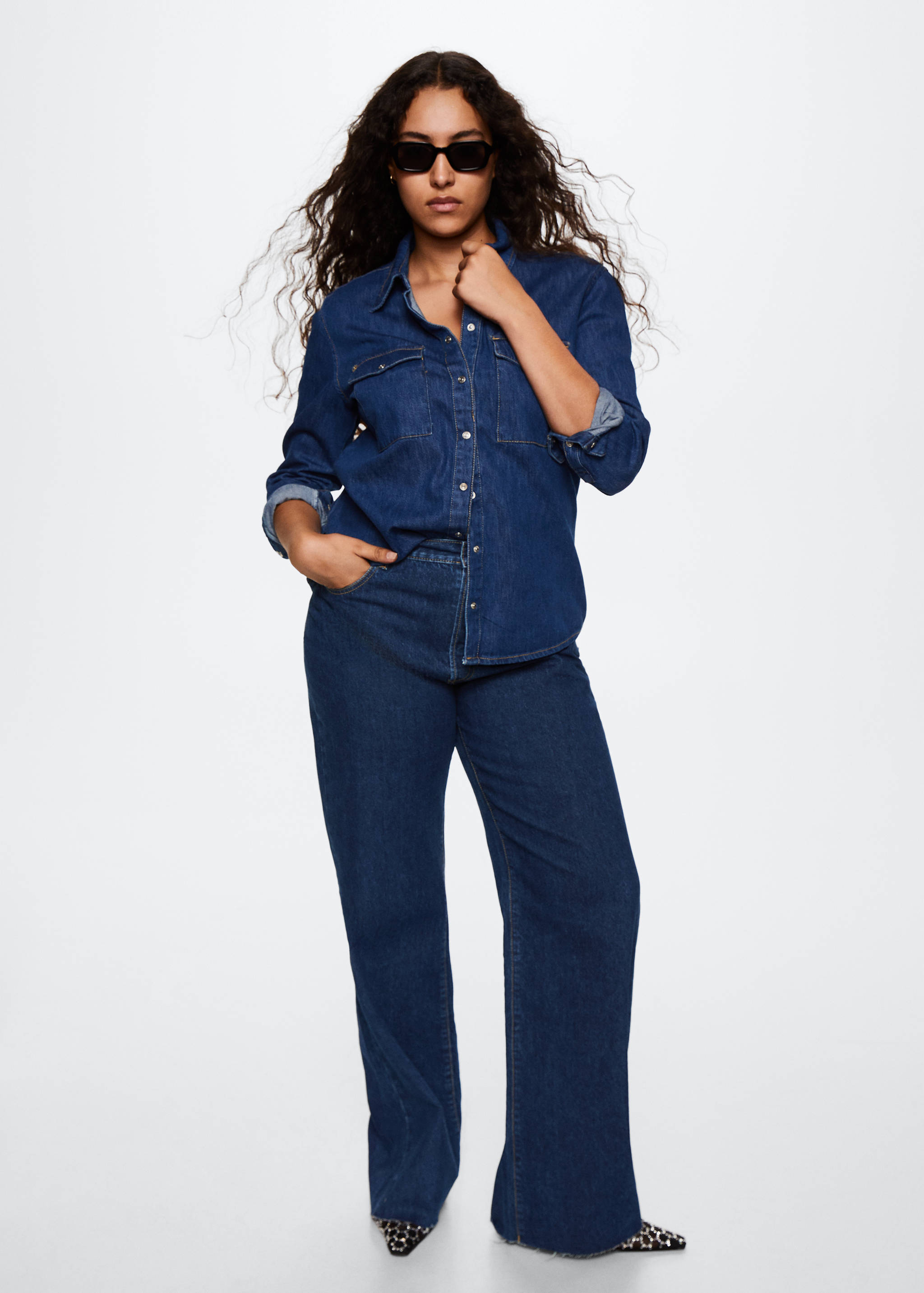 High-waisted wideleg jeans - Details of the article 6