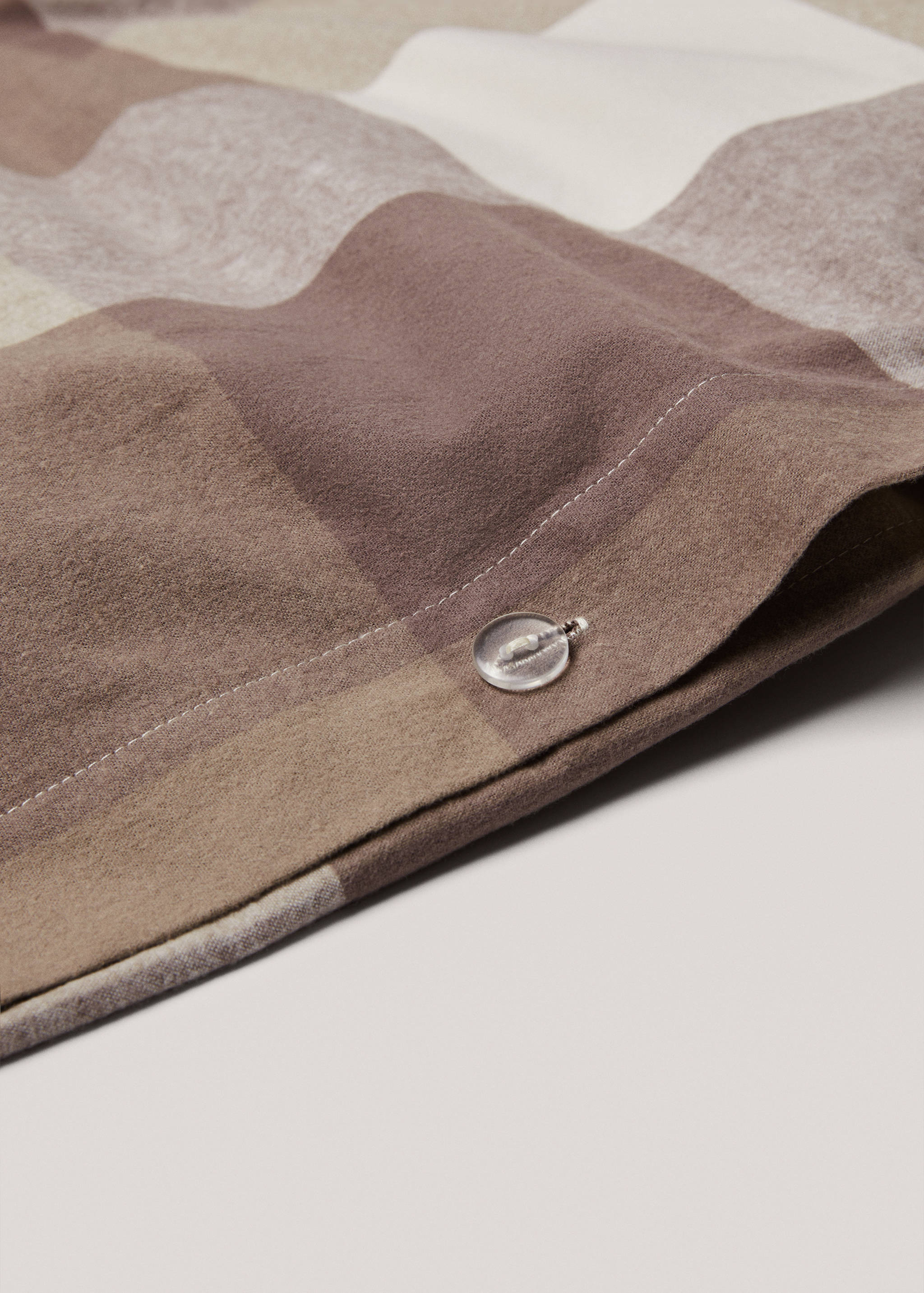 Check flannel duvet cover Bed 135/140cm - Medium plane