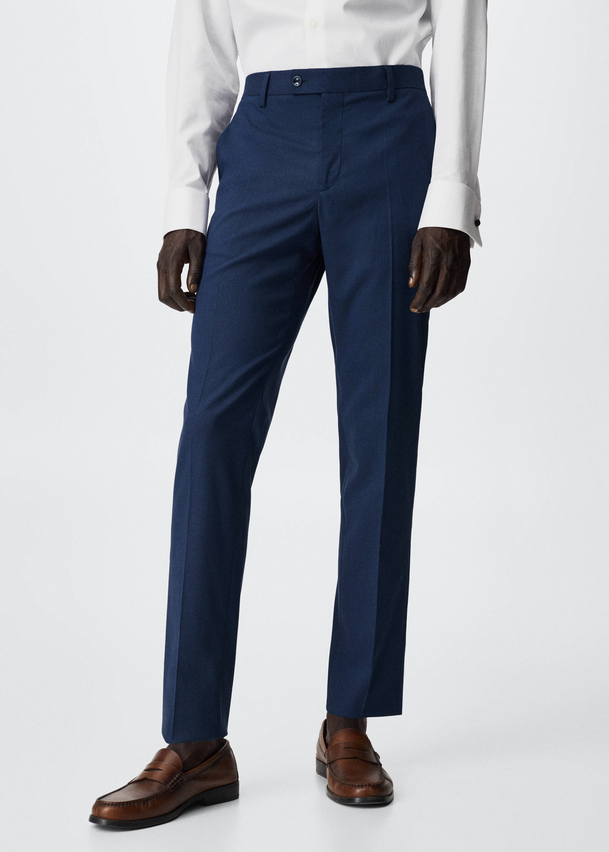 Slim fit microstructure suit trousers - Medium plane