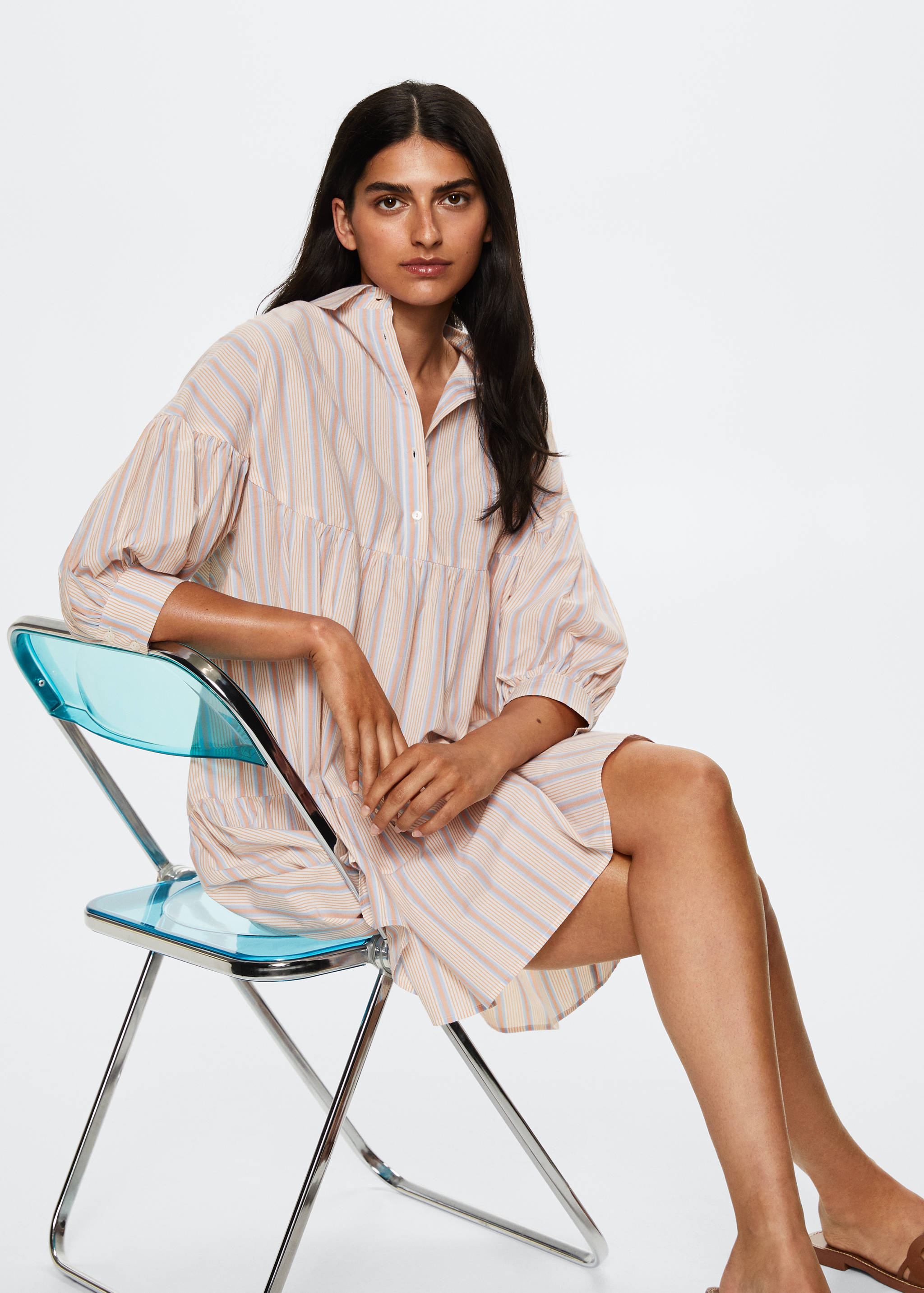 Gestreiftes Baumwollkleid - Detail des Artikels 1