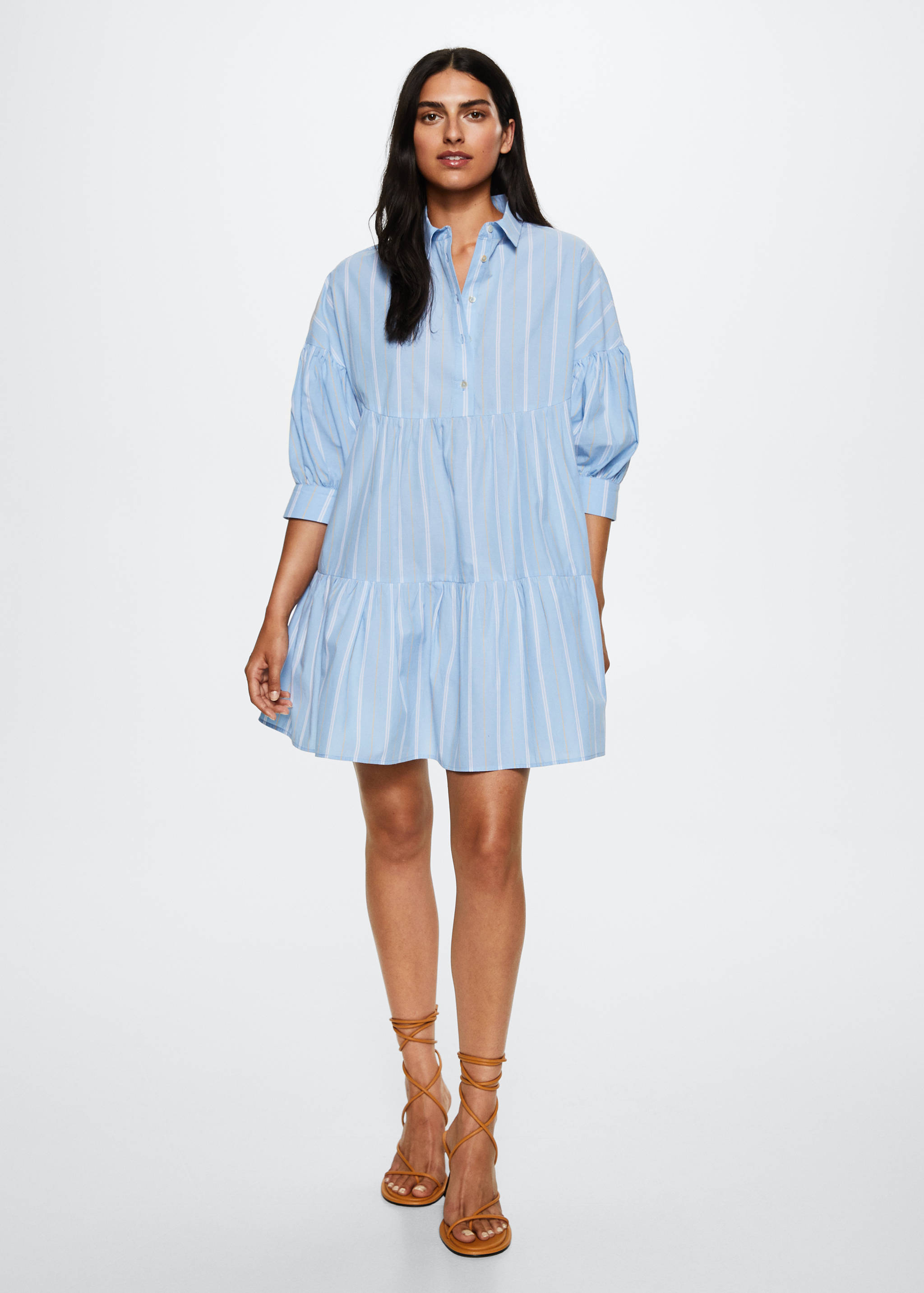 Gestreiftes Baumwollkleid - Allgemeine Ansicht