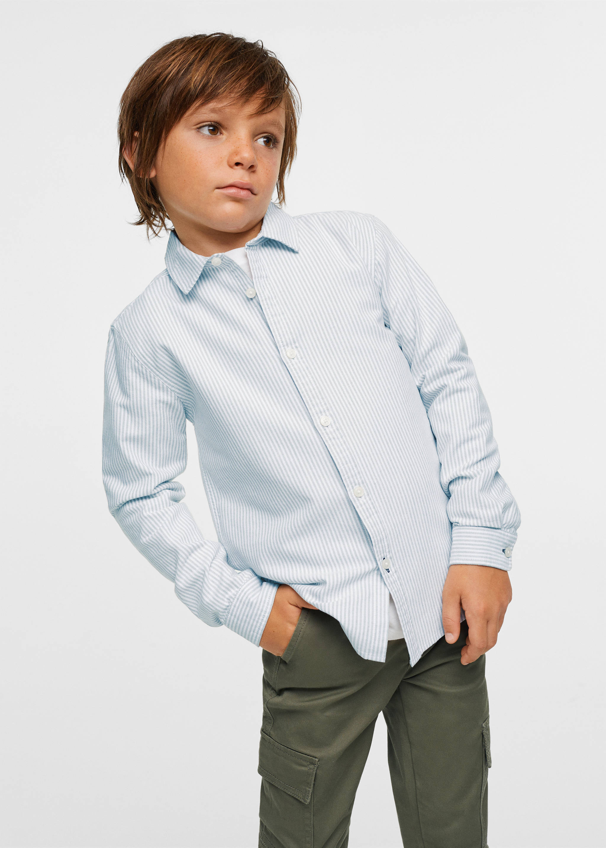 Camisa vestir cotó ratlles - Pla mig