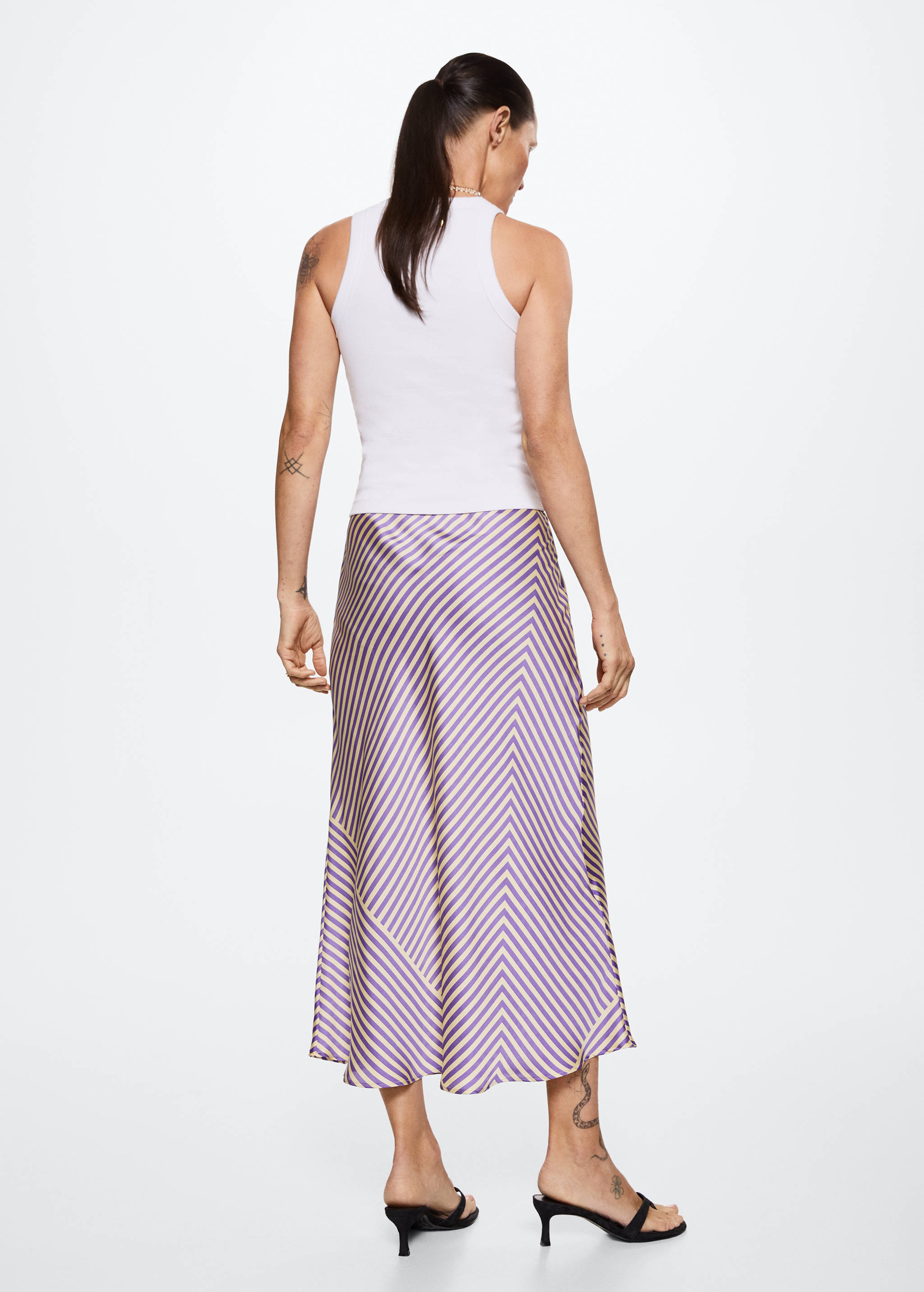 Printed satin skirt  - Reverse of the article