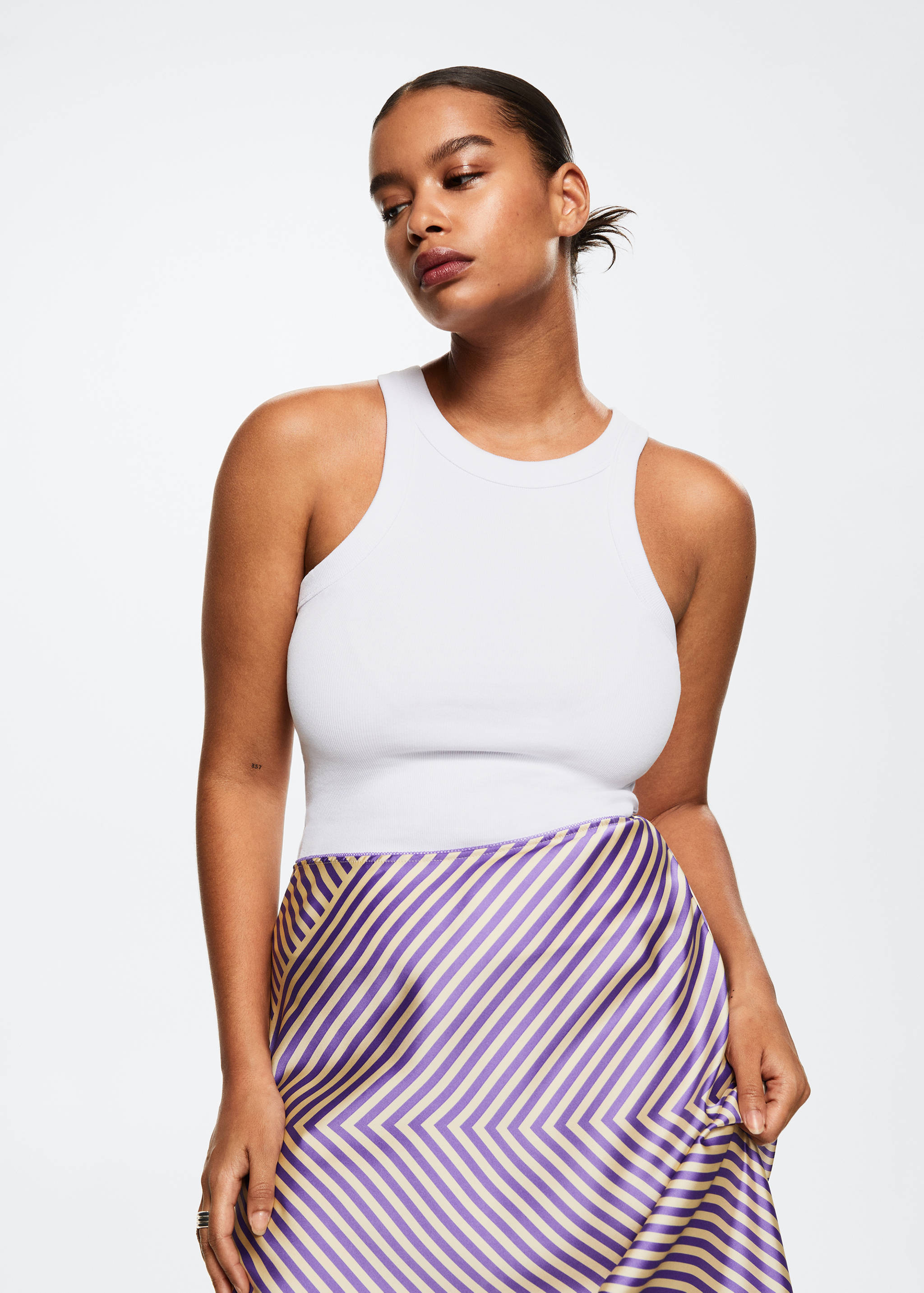 Printed satin skirt  - Details of the article 4