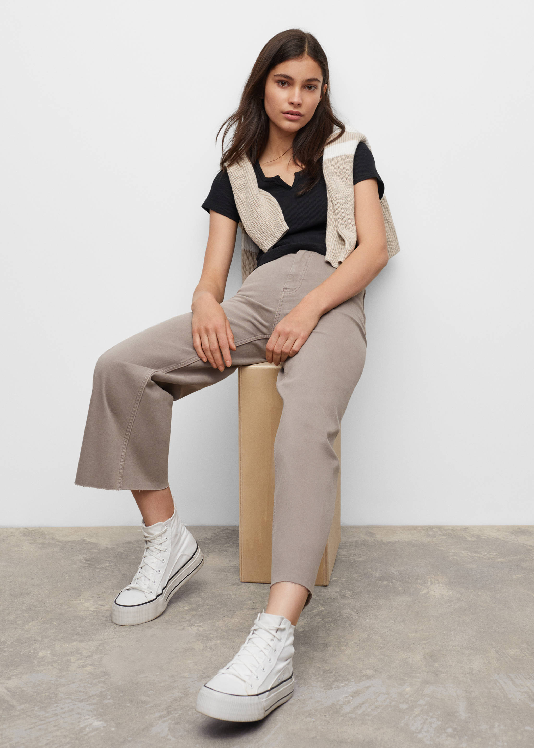 Jeans culotte high waist - Medium plane