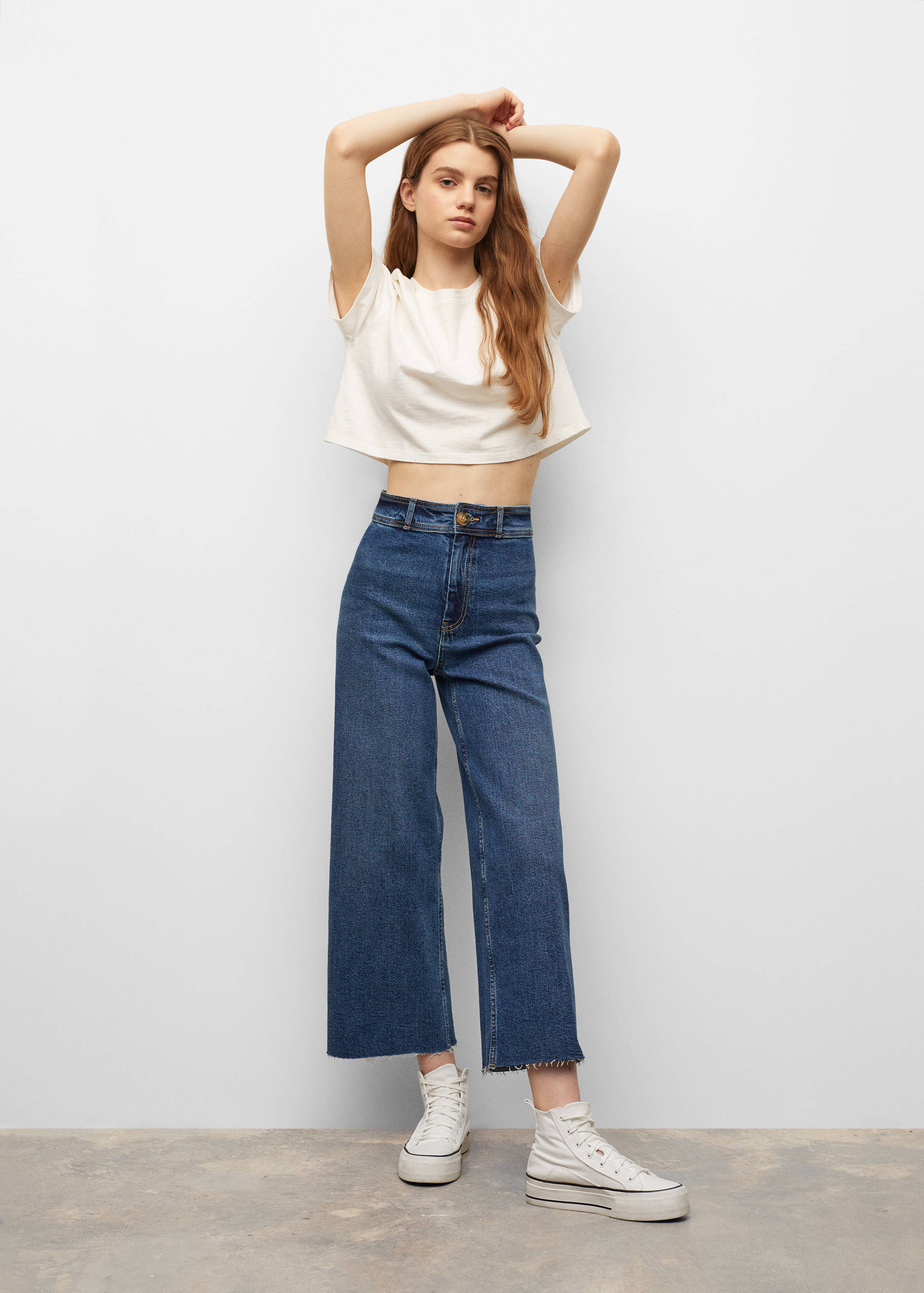 Jeans culotte high waist - Medium plane