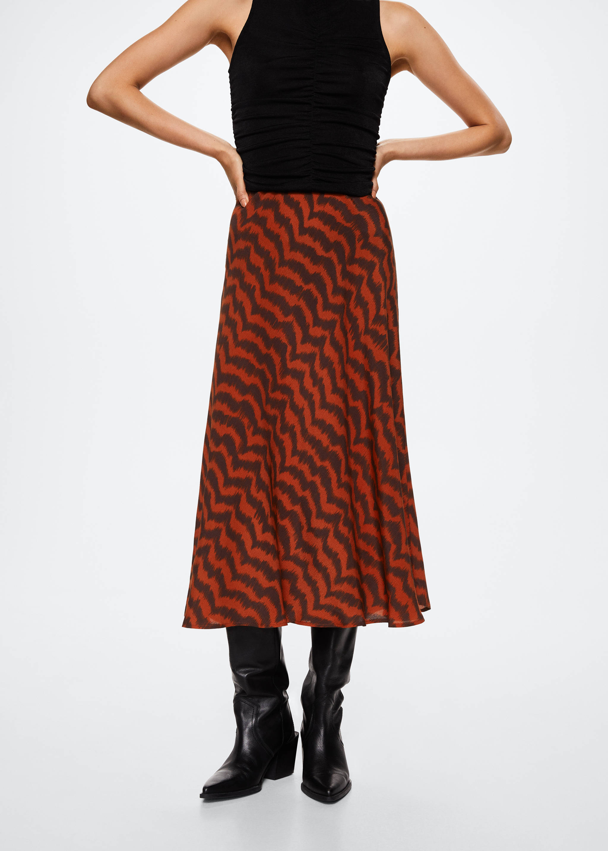 Printed midi skirt - Medium plane