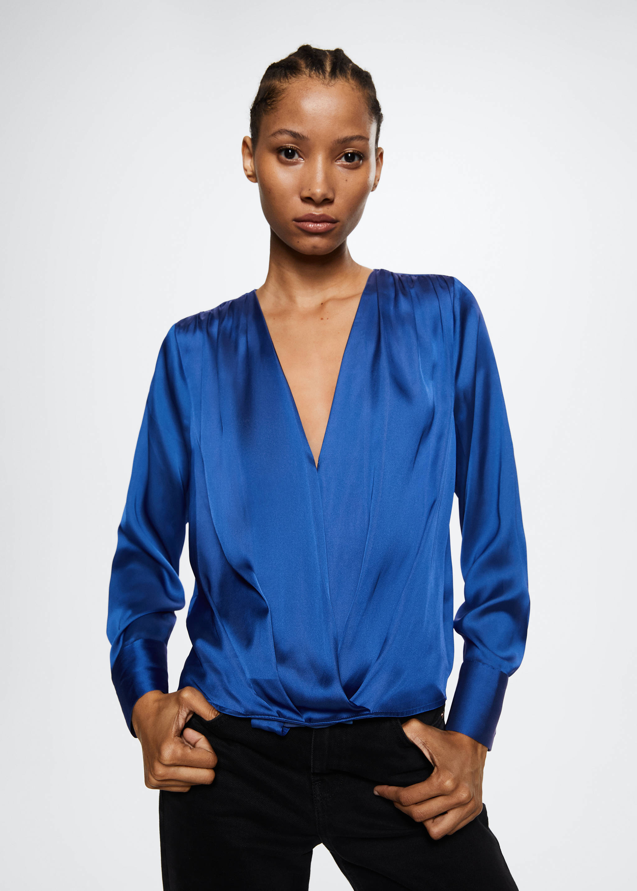 Bluse mit Wickelausschnitt - Mittlere Ansicht