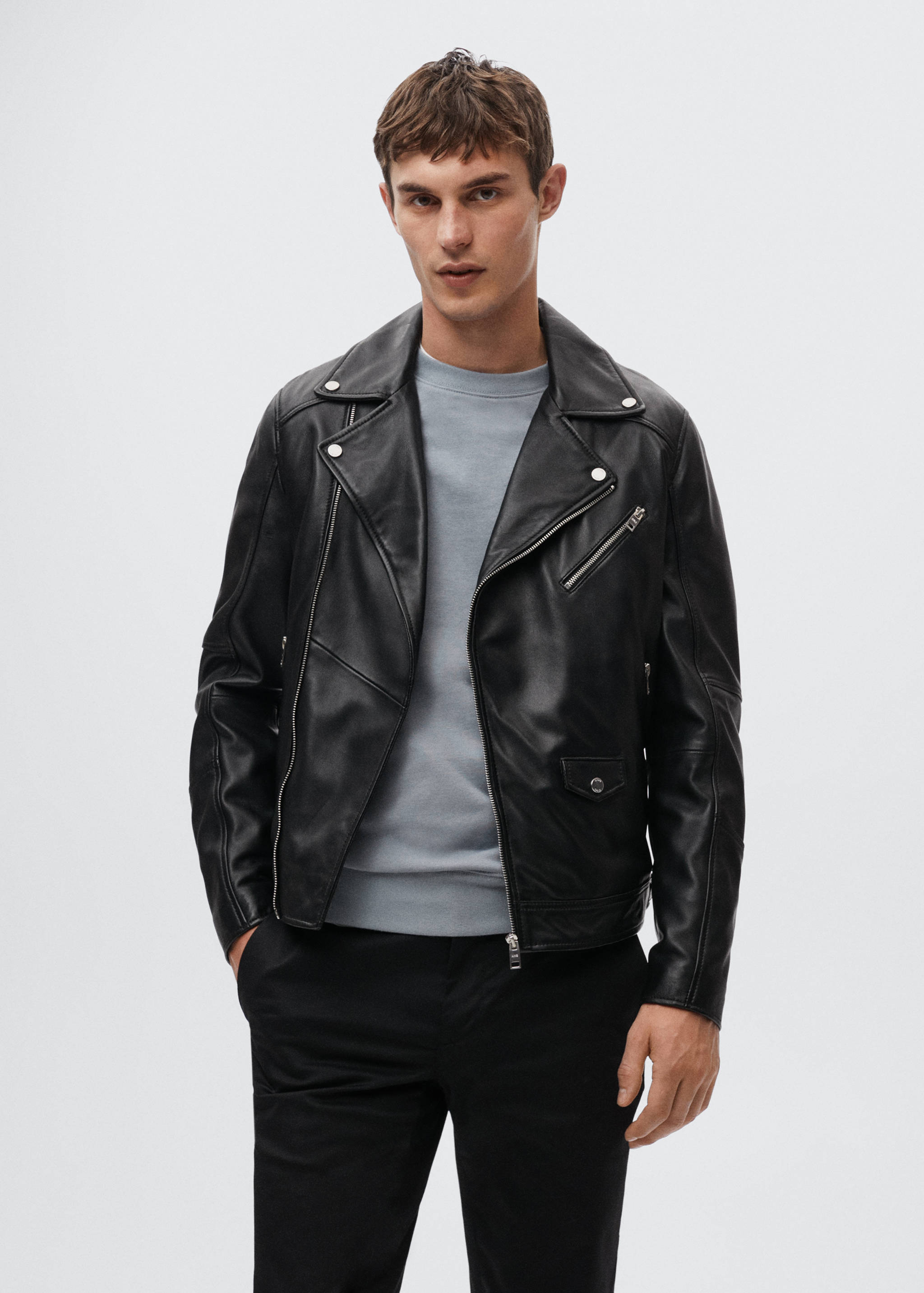 Jaqueta biker pell - Pla mig