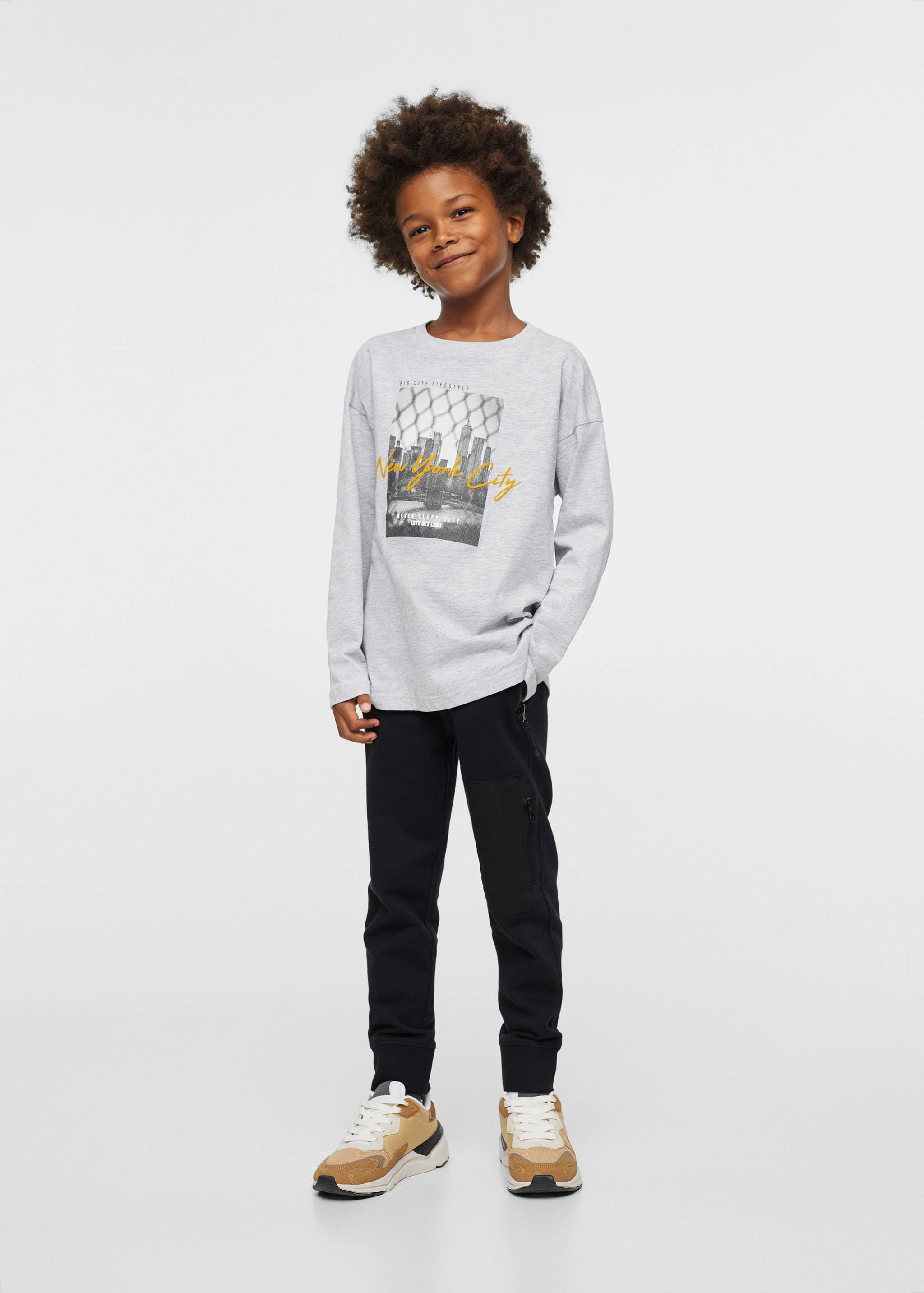 Printed cotton-blend T-shirt - General plane