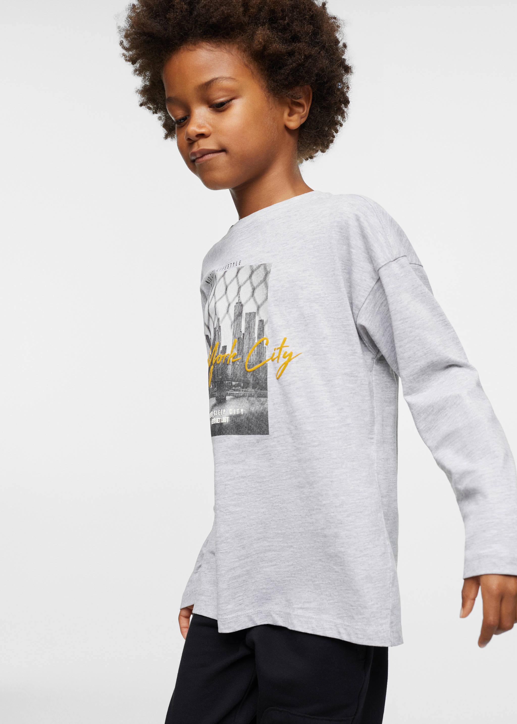 Printed cotton-blend T-shirt - Medium plane