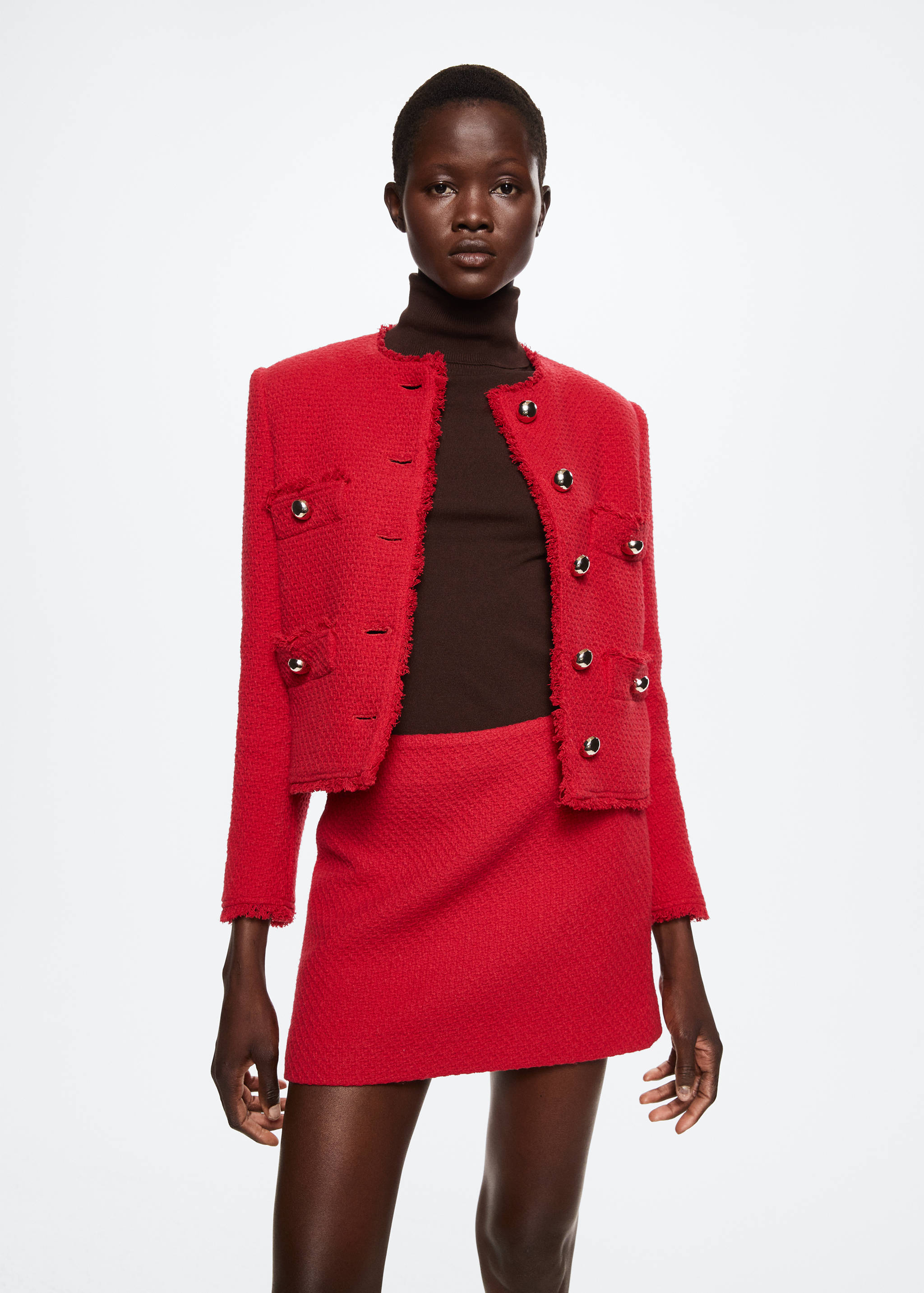 Cotton tweed  miniskirt - Medium plane