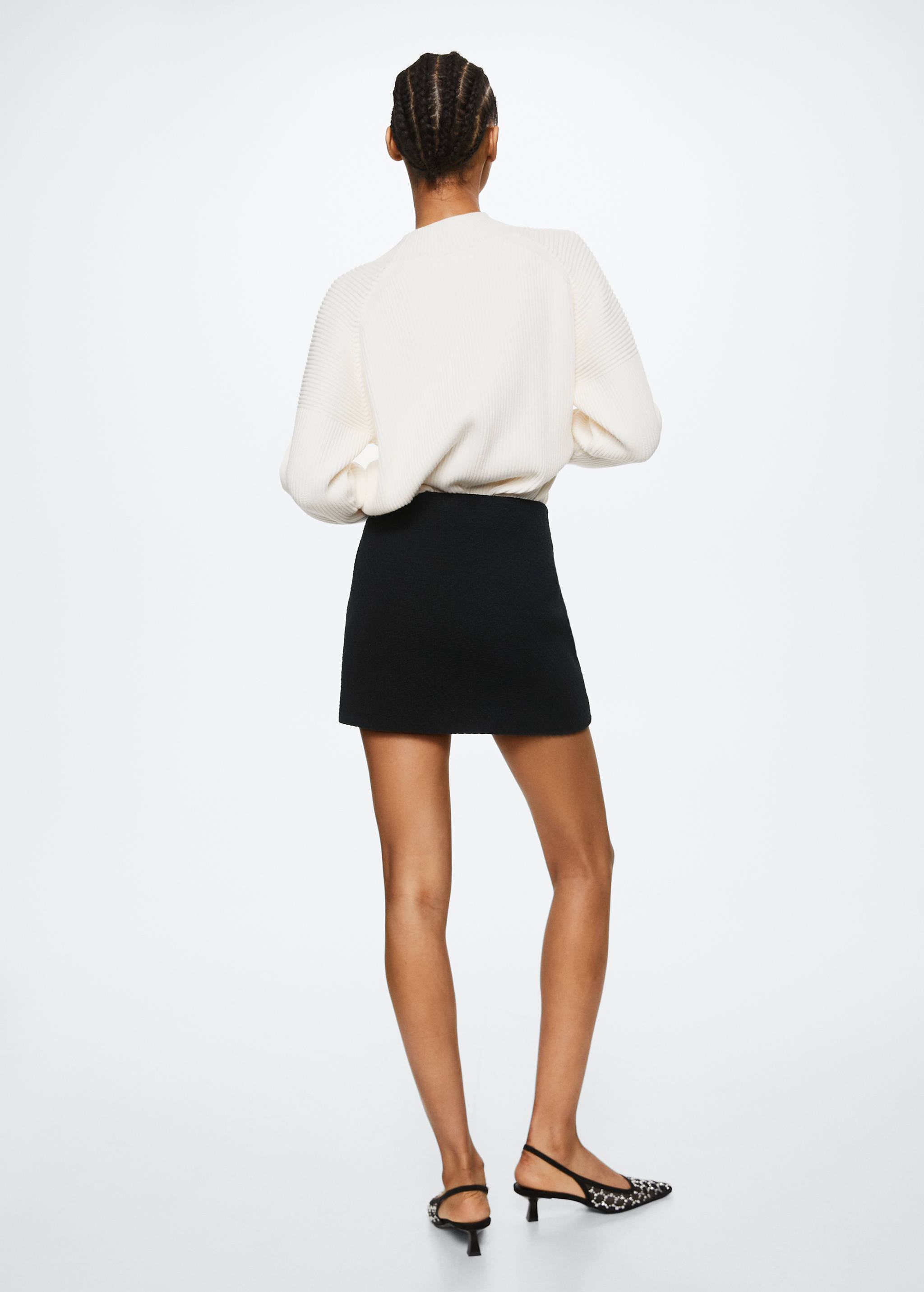 Cotton tweed  miniskirt - Reverse of the article