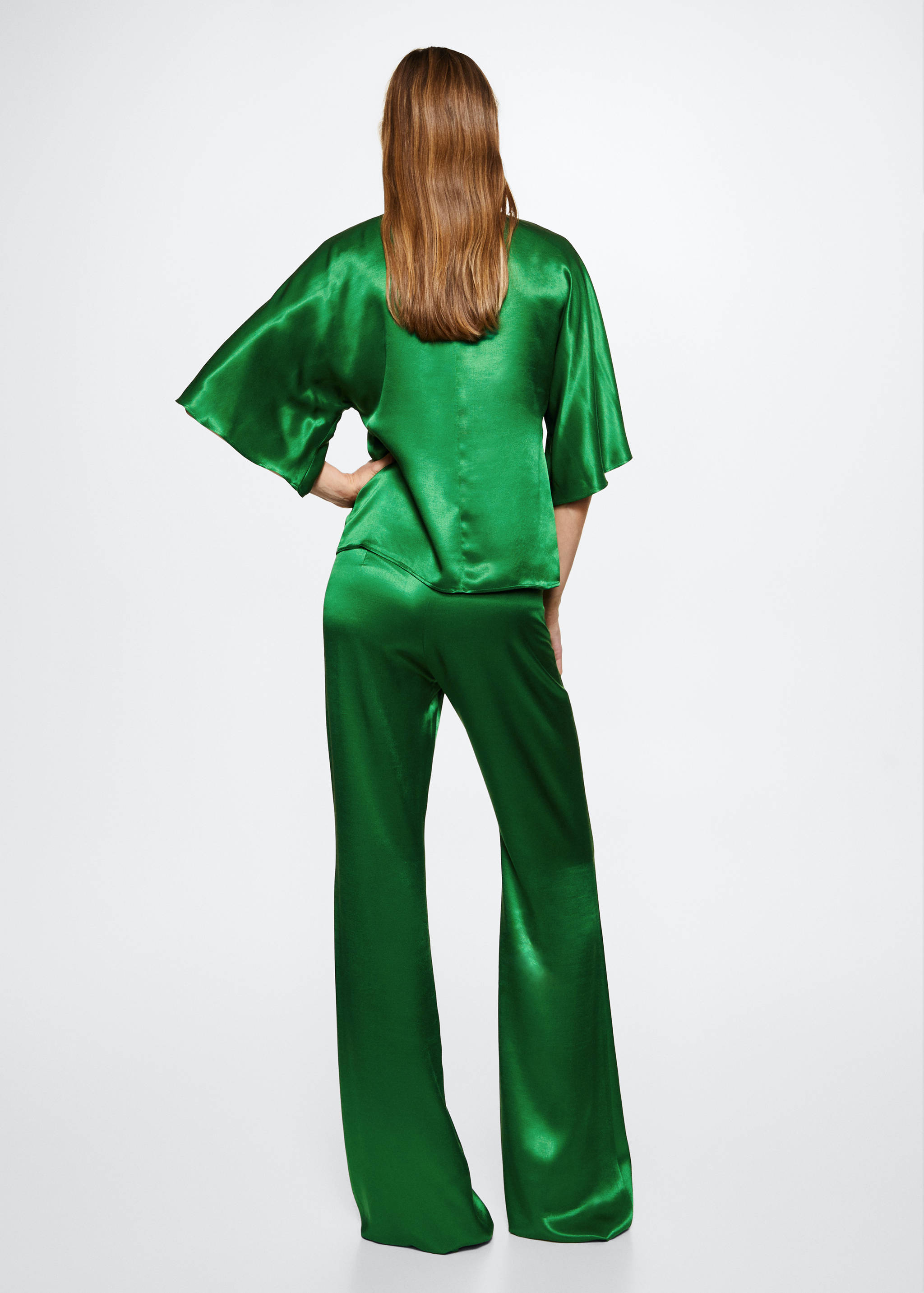 Pantalón satinado acampanado - Reverso del artículo