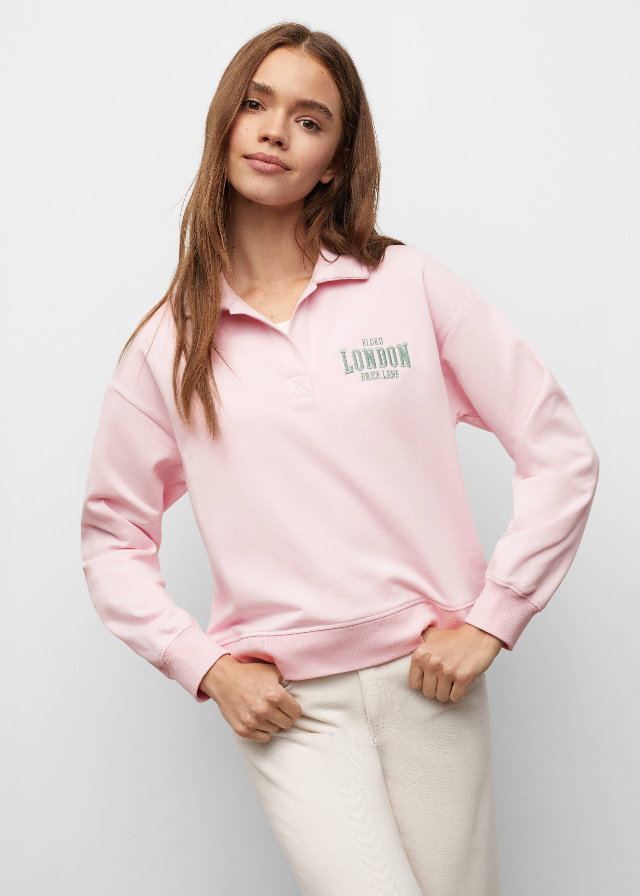 Sudadera polo mensaje - Plano medio