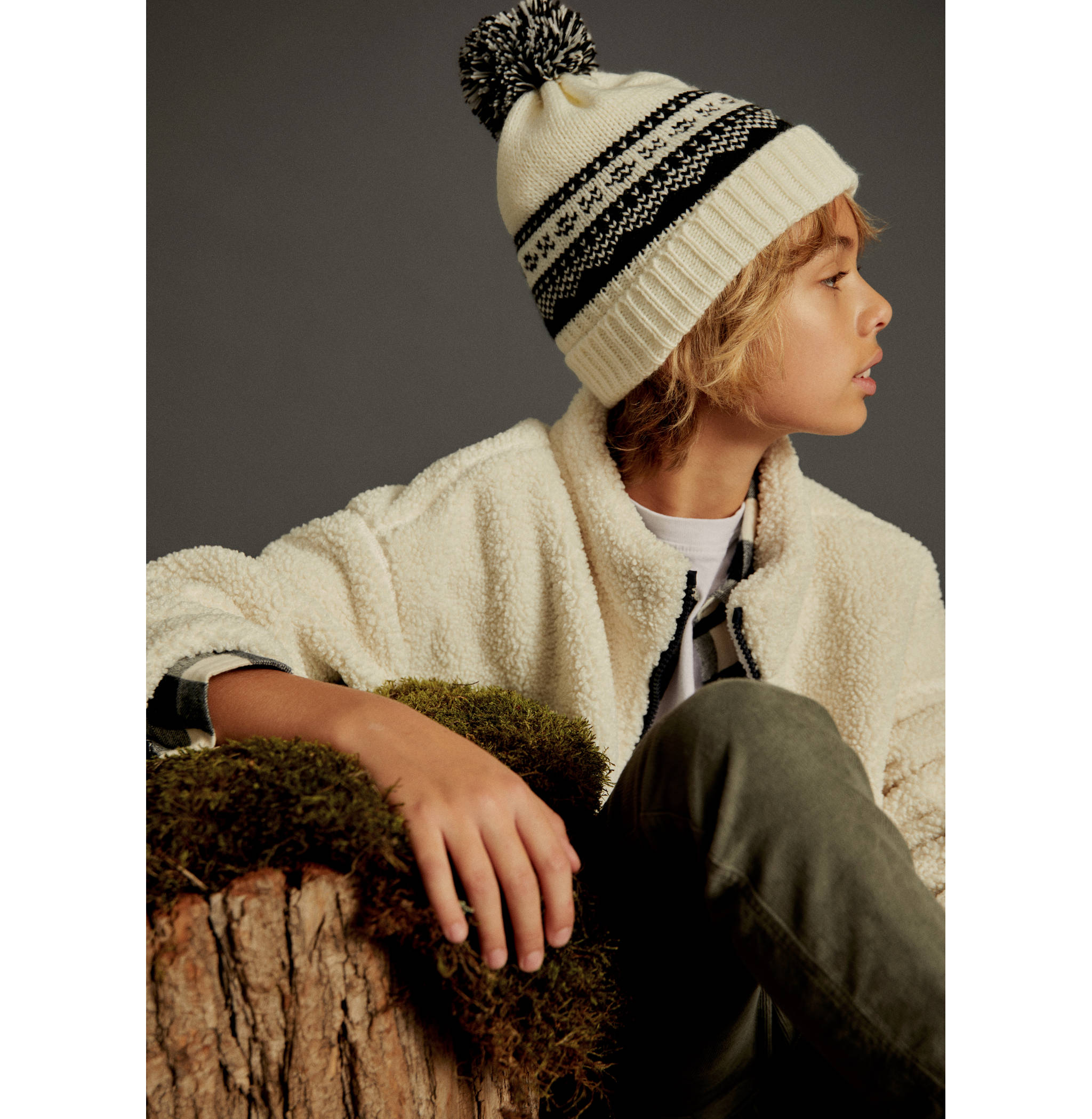 Printed knit beanie - General plane