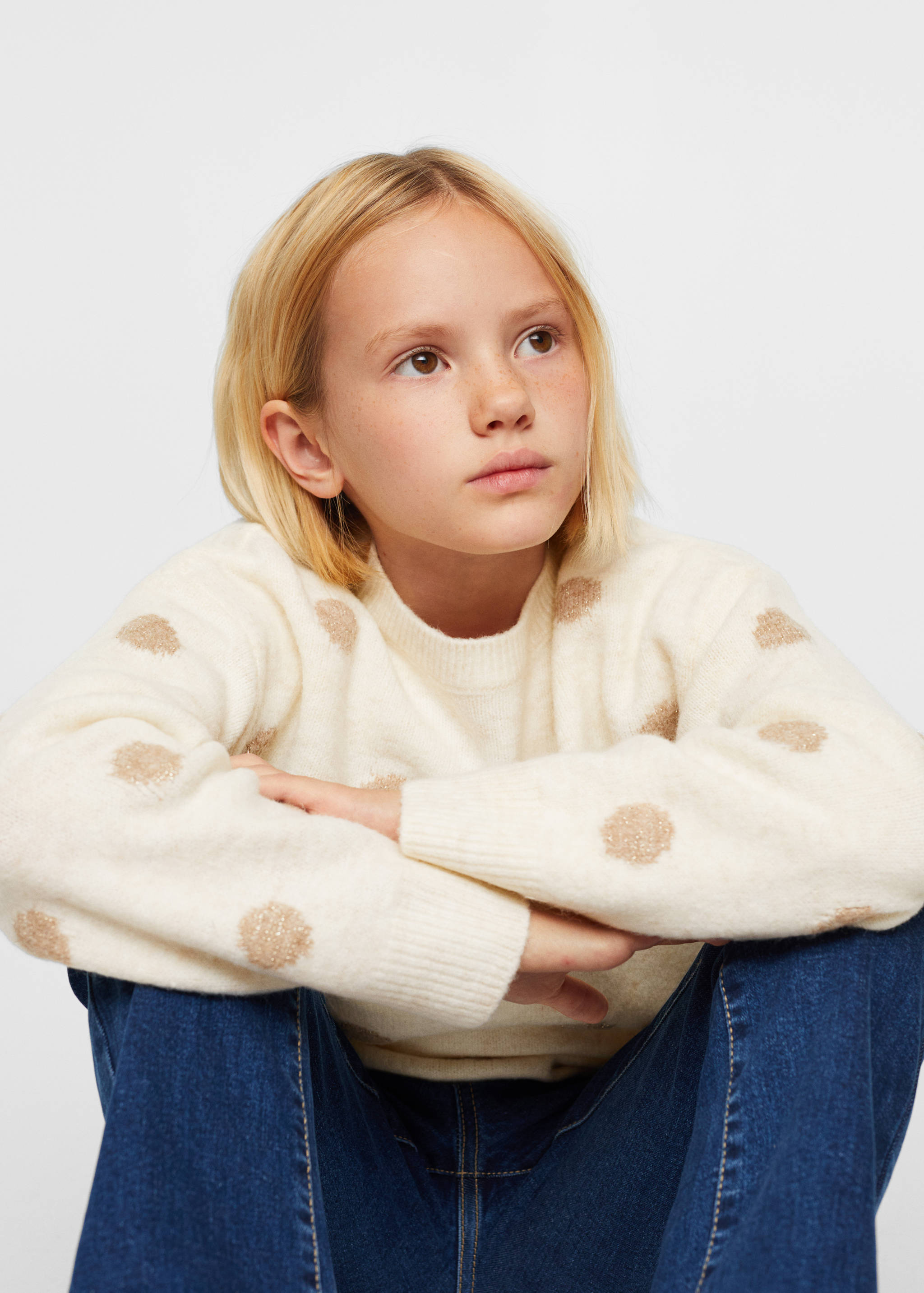 Strickpullover mit Polka Dots - Mittlere Ansicht