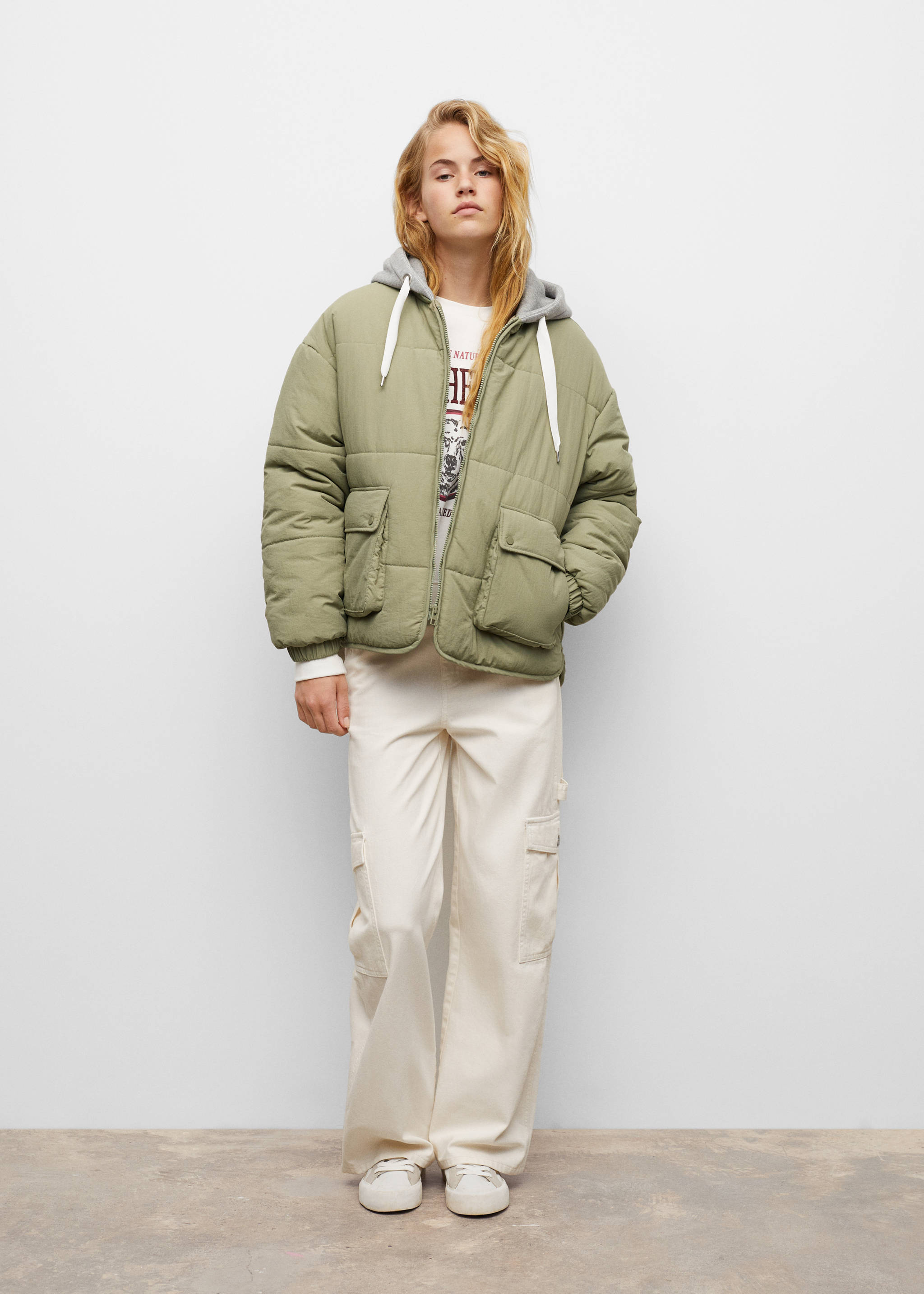 Stepp-Anorak mit Kapuze - Allgemeine Ansicht